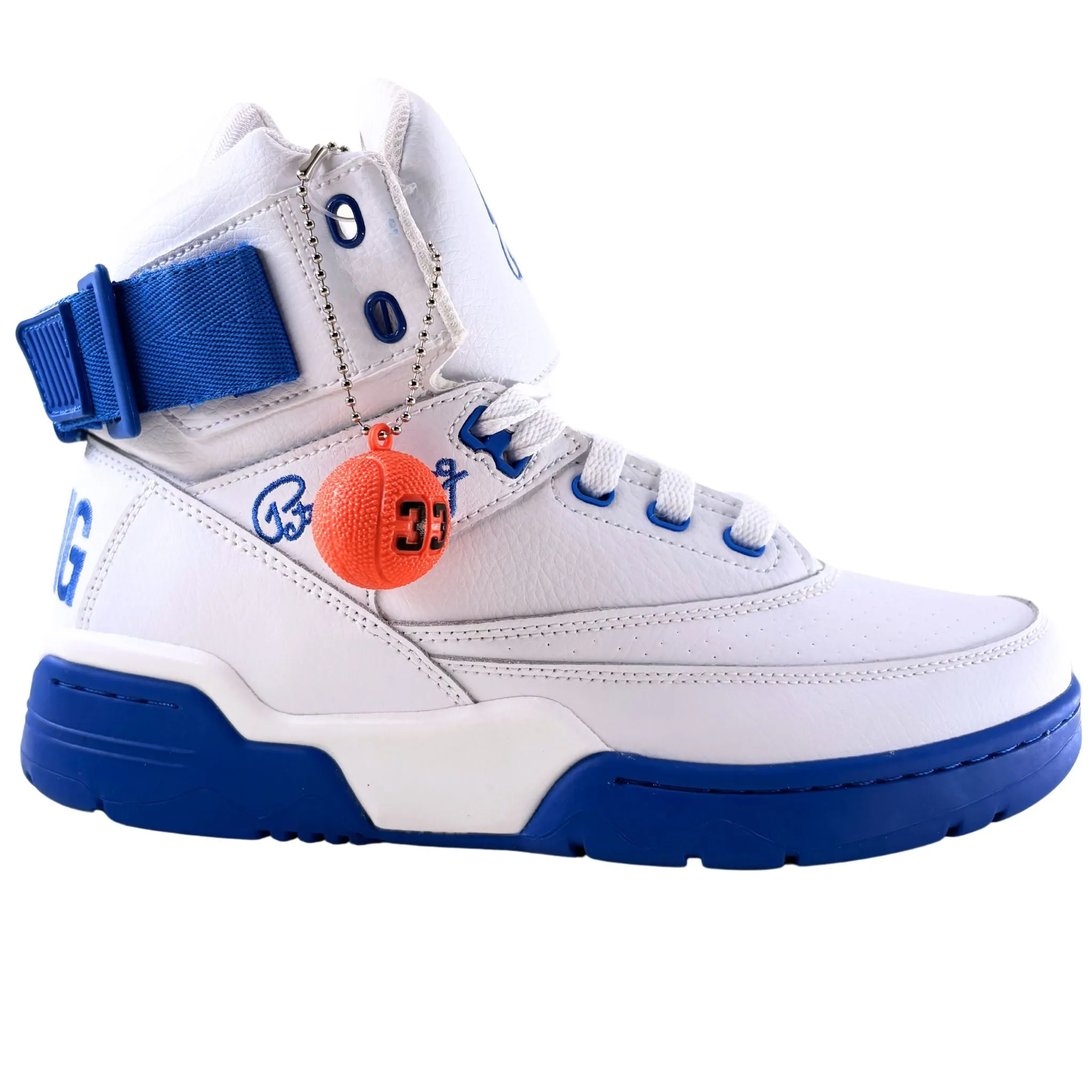 Patrick Ewing Athletics Men's 1BM00554-150 33 HI OG White Royal Basketball Shoes Style Goal Elastic