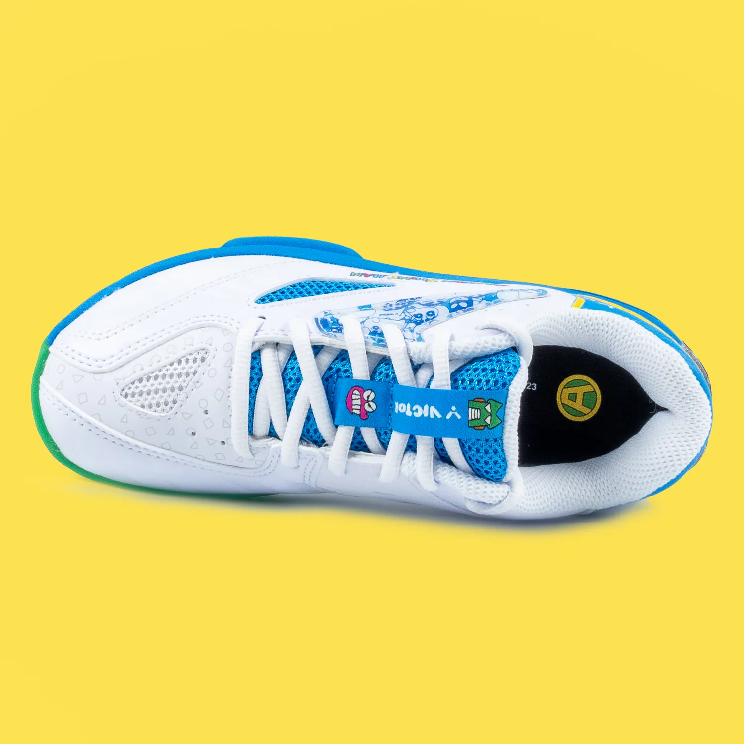 Ankle Support Power Alpha Victor x Crayon Shin Chan Junior Badminton Shoes A39JRCS AF (White /Blue)