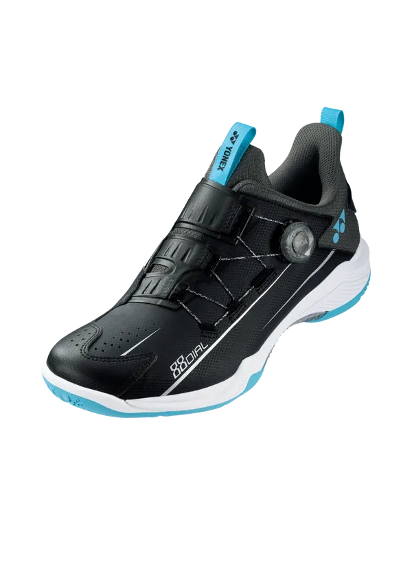 Run Titan Yonex Power Cushion 88 Dial Wide Badminton Shoes [Black/Ice Blue] *CLEARANCE*