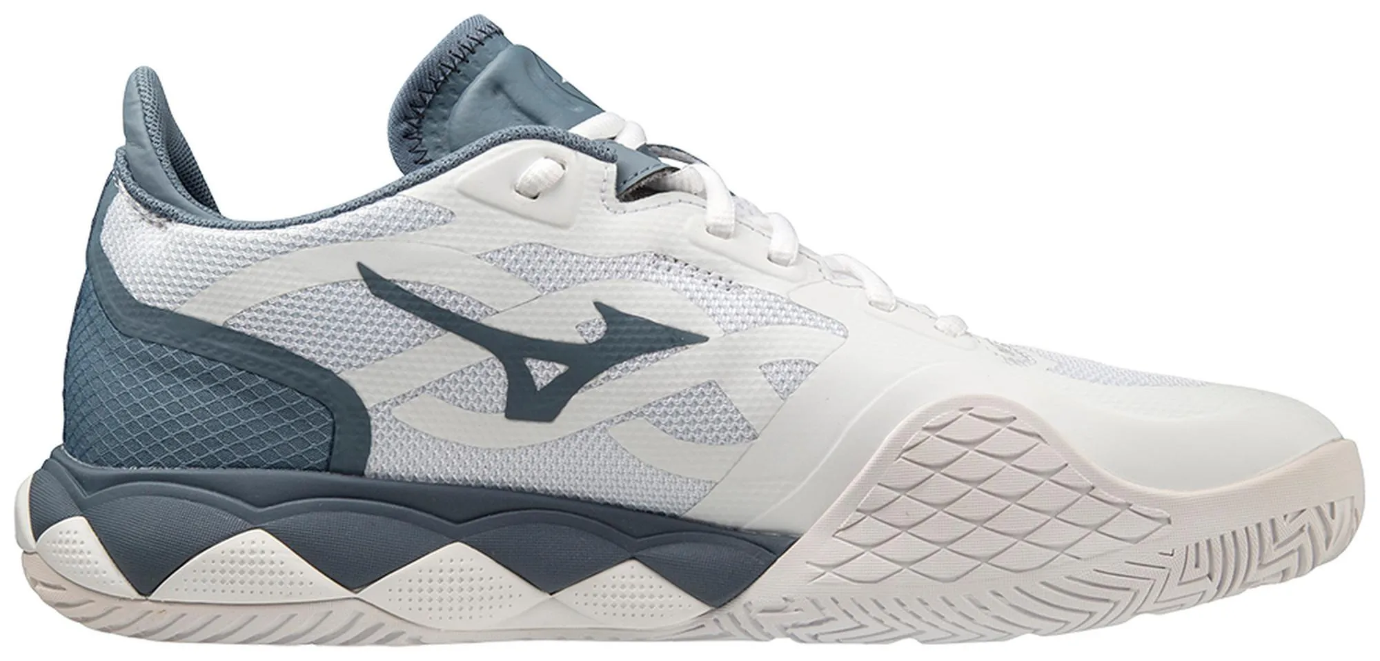 Mizuno Wave Enforce Tour 5 AC Men Court Shoes [White-China Blue] Swift Dash Comfort Fit