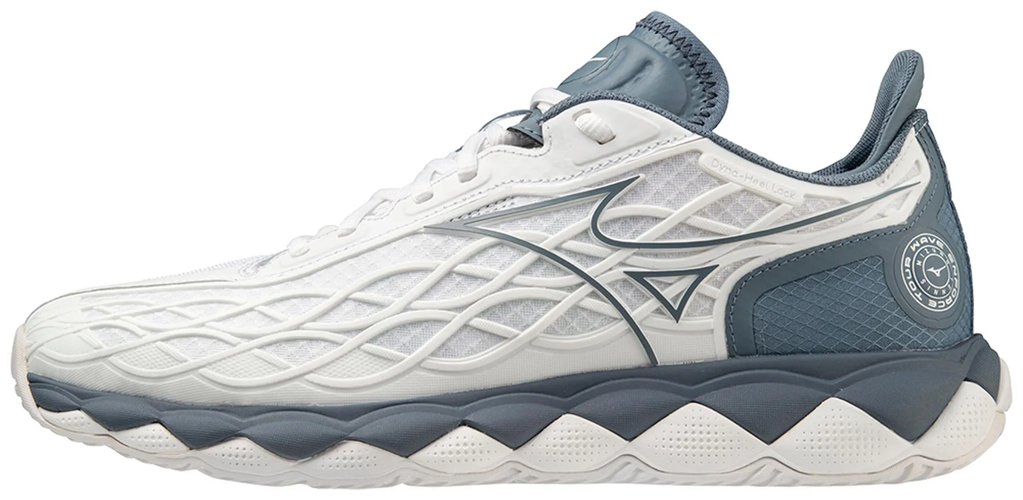 Mizuno Wave Enforce Tour 5 AC Men Court Shoes [White-China Blue] Agility Alpha proper fit