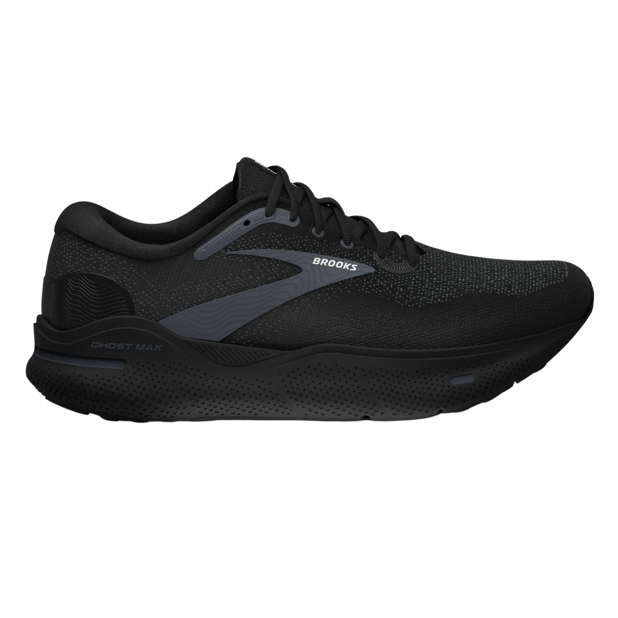 Brooks Men's 110406 020 Ghost Max Black Black Ebony Cushion Neutral Running Shoes Anti Bacterial Anti Slip