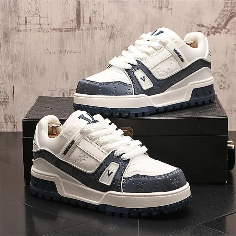 Designer Wedding Party Men Shoes Autumn Fashion Casual Sneakers Man Thick Bottom Walking Office Leisure Loafers Shoes for Men Denim Cool Gym Quick