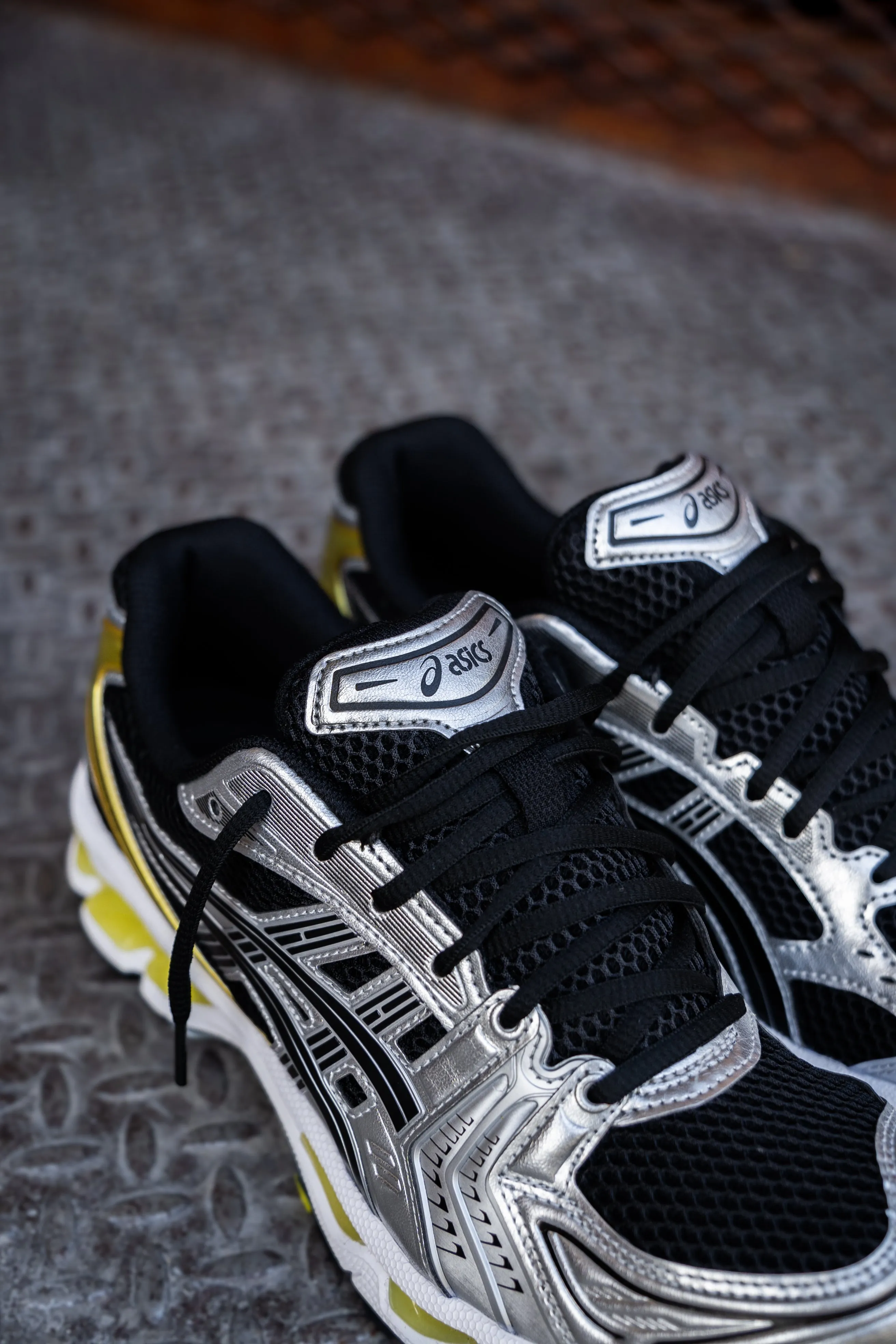 Mens Asics Gel Kayano 14 (Black/Lemon Spark) Secure Style anti - static
