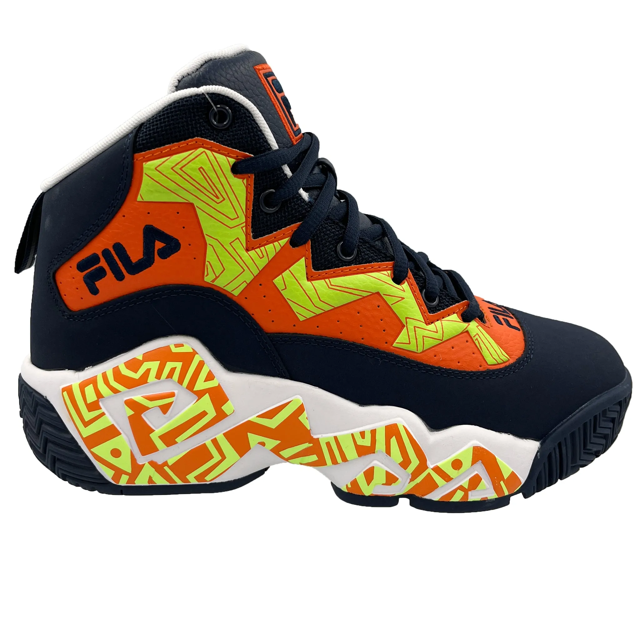 Fila Men's 1BM01749-423 MB Jamal Mashburn Navy Orange Yellow Retro Basketball Shoes Winter Chill