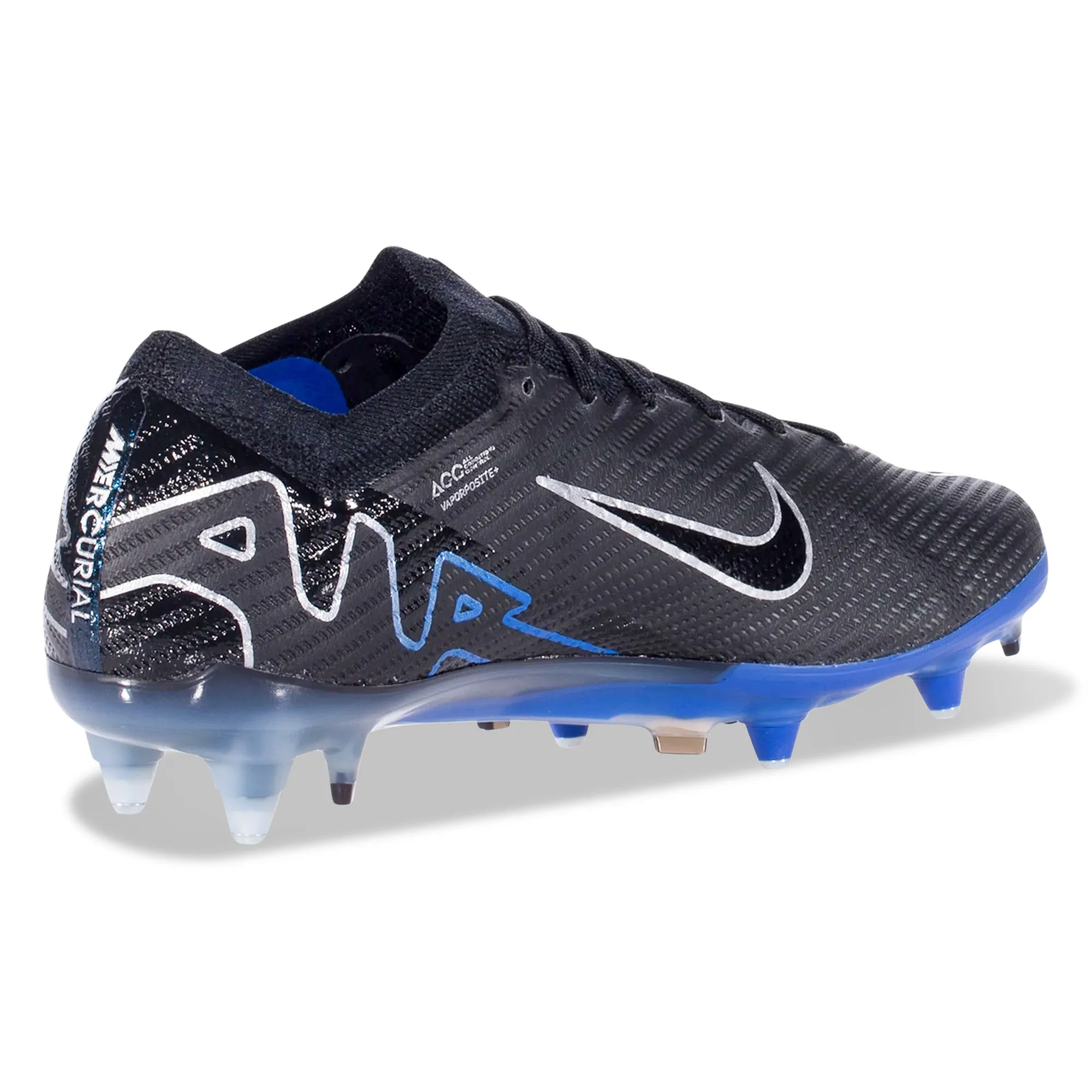 skiing boots Nike Zoom Vapor 15 Elite SG-Pro Soccer Cleats (Black/Chrome-Hyper Royal)