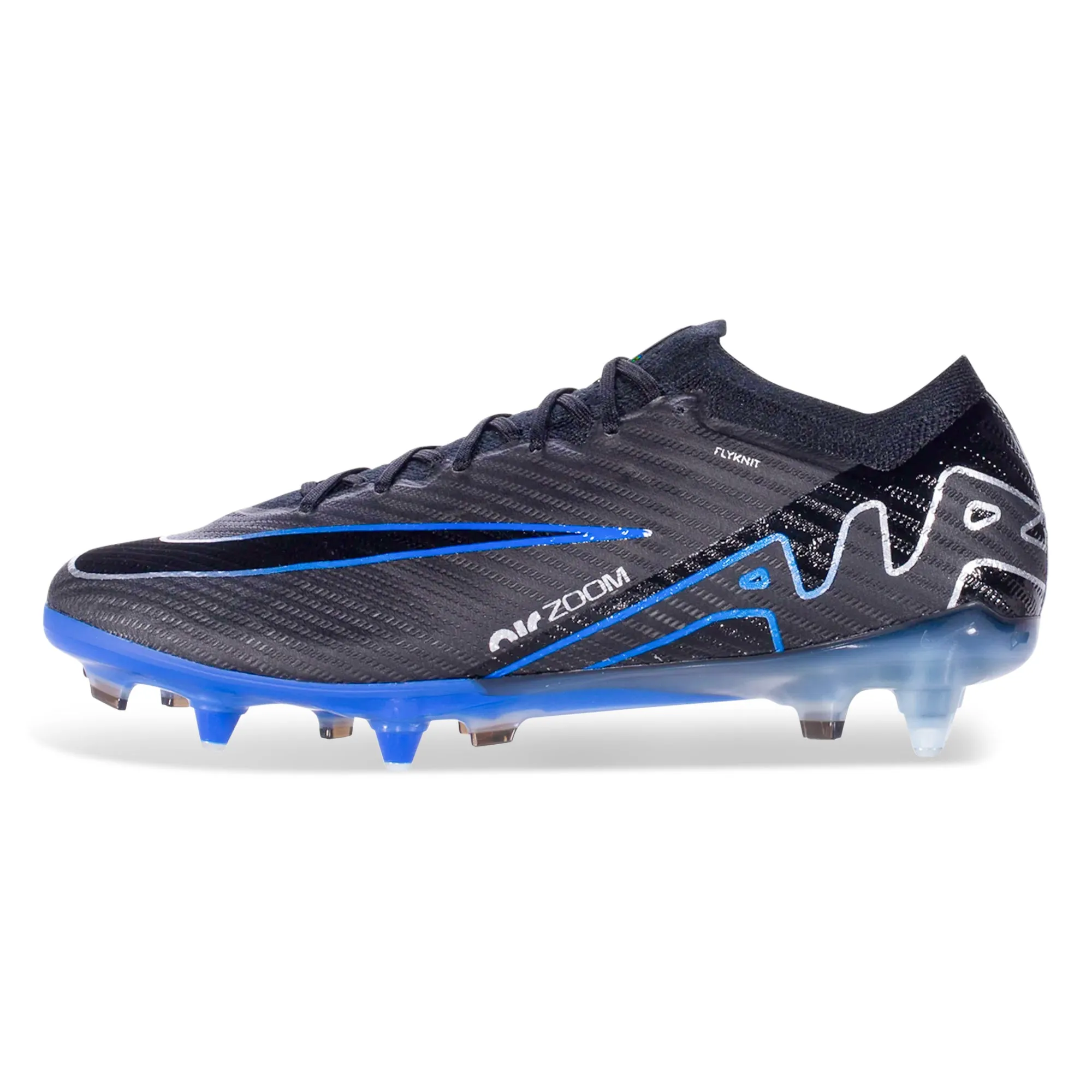 Nike Zoom Vapor 15 Elite SG-Pro Soccer Cleats (Black/Chrome-Hyper Royal) Ergonomic Design Glittery kids' shoes