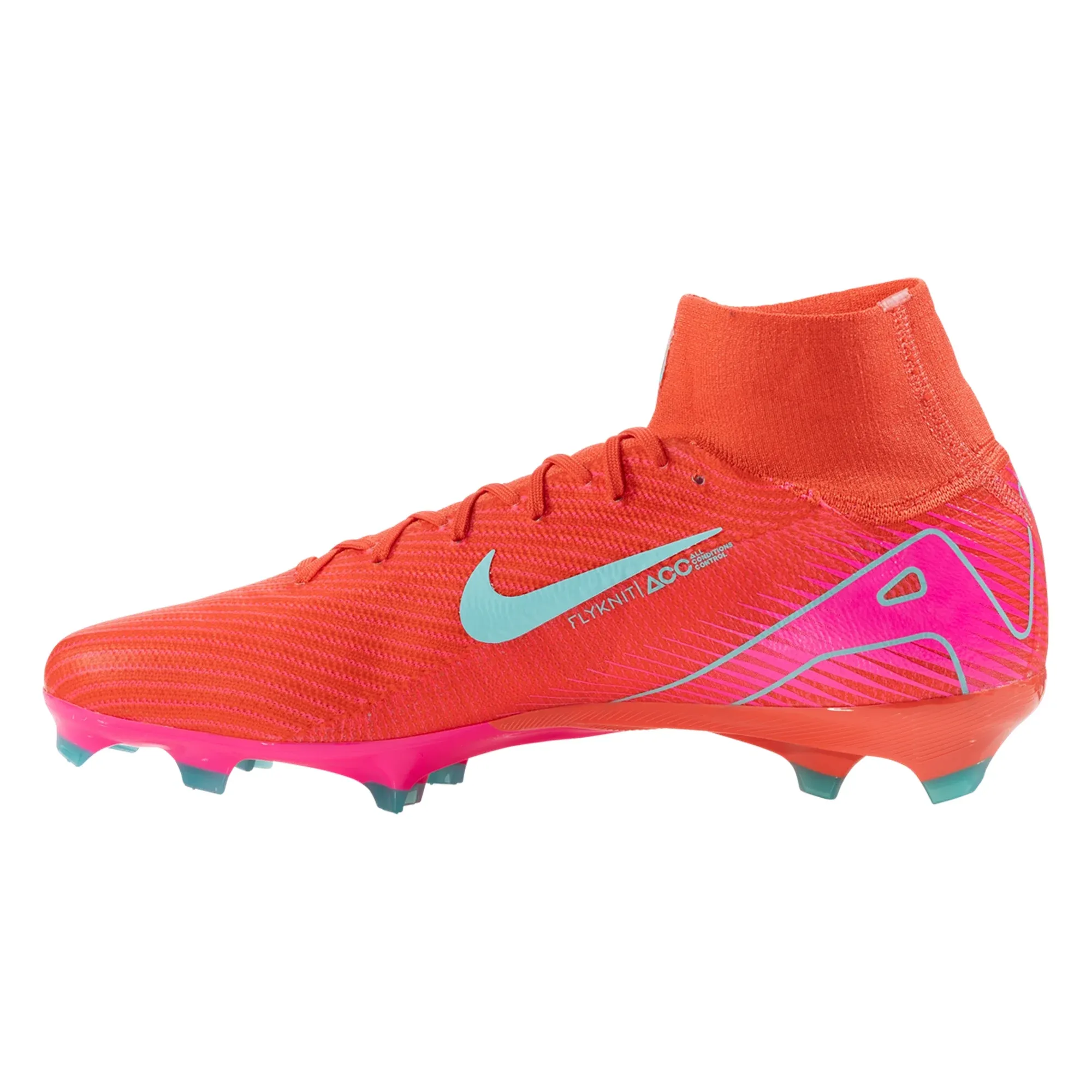 Nike Zoom Superfly 10 Pro FG Soccer Cleat (Ember Glow/Aurora Green) Heel Stabilization afternoon games