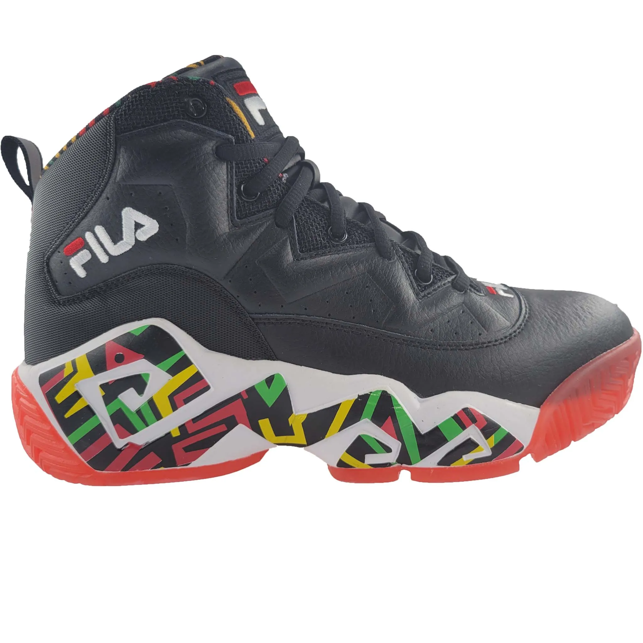 Power Base Video Look Fila Men's  1BM01264-041 MB Jamal Mashburn Black Jelly Bean Retro Basketball Shoes