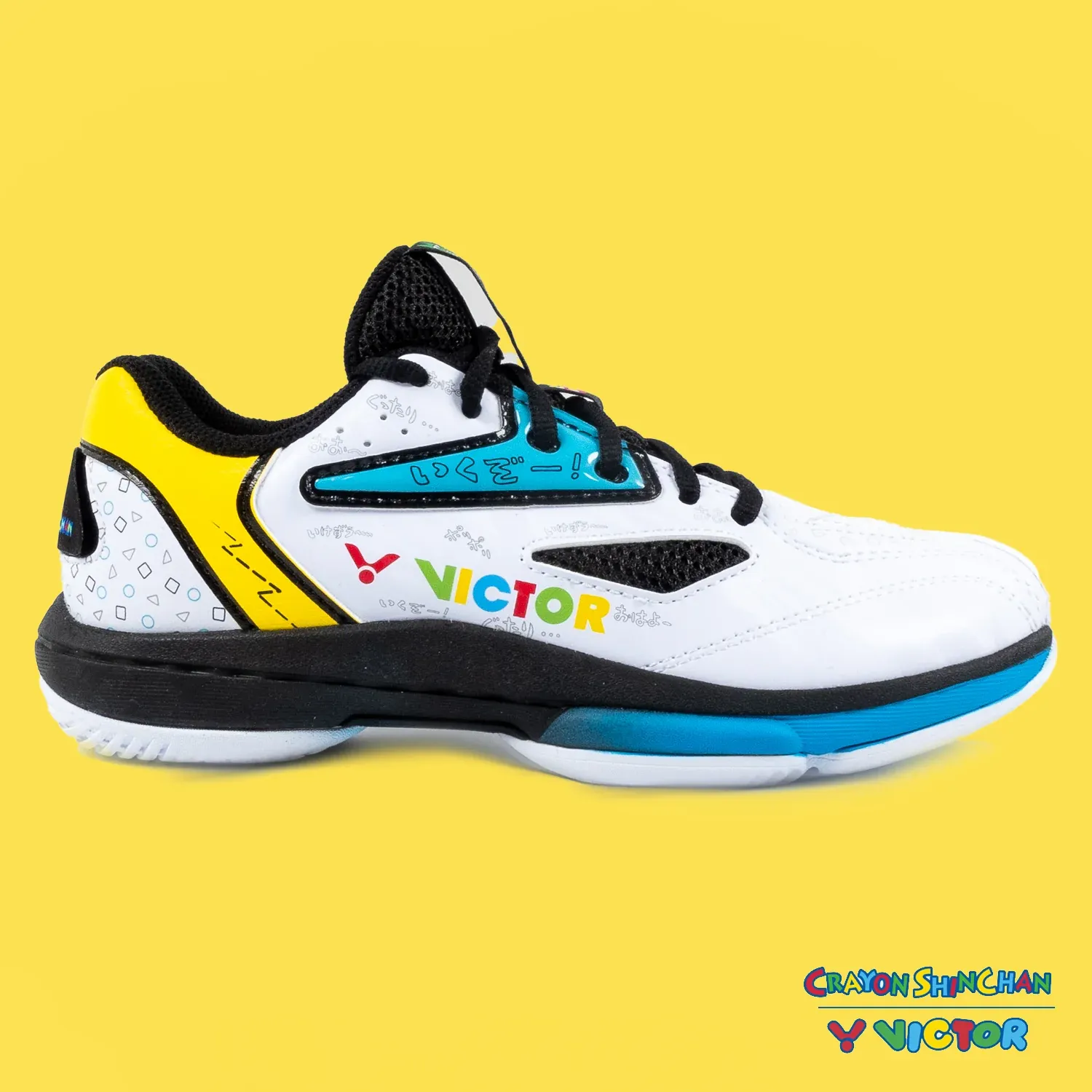 Victor x Crayon Shin Chan Junior Court Shoes A39JRCS AC (White/Black) Move Pro Boost MasterX
