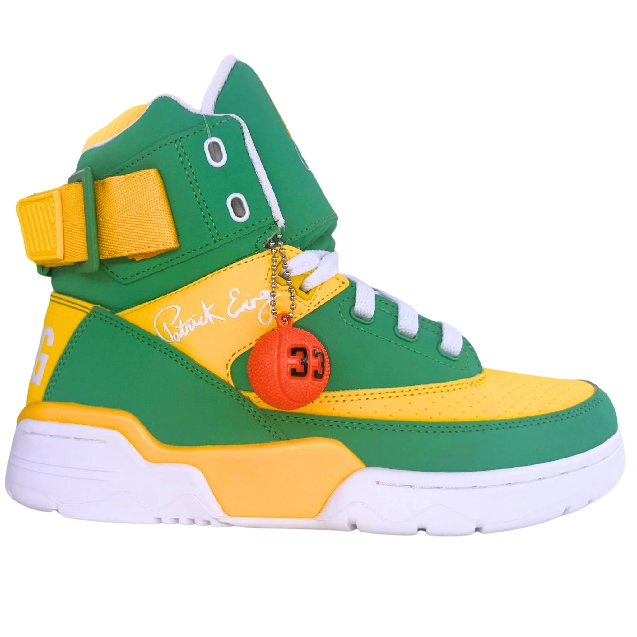 heel cup Patrick Ewing Athletics Men's 1BM02379-323 33 HI Green/White/Lemon Basketball Shoes