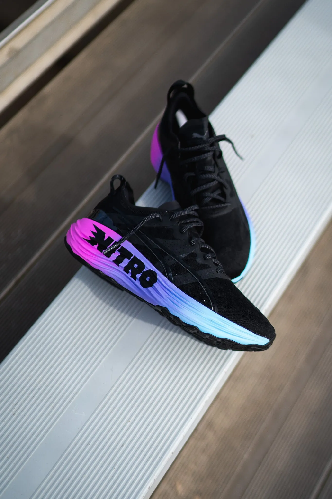 extraordinary Formal Wear Mens Puma ForeverRun Nitro Sunset (Black/Luminous Blue)
