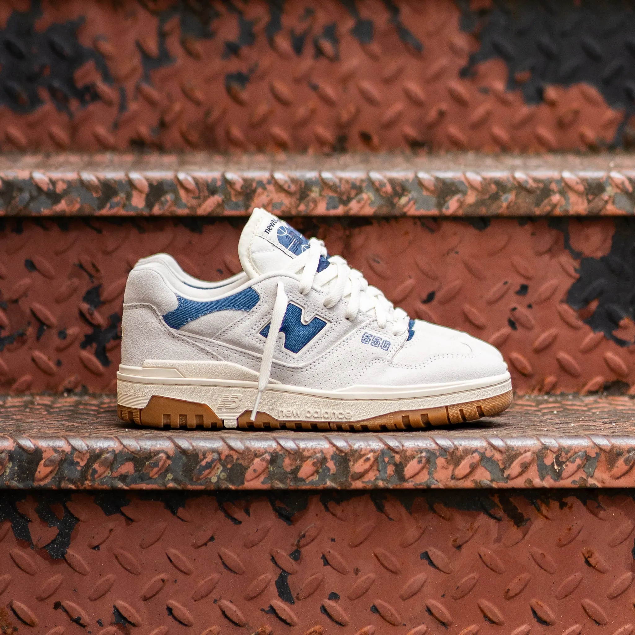 Women's New Balance 550 (Grey/Blue) - BBW550GG Storm Proof London Cool