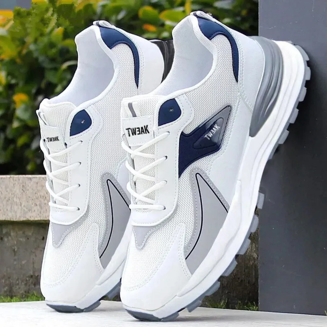 Stone Glam Walking Fashion Men's Shoes Mesh Breathable Casual Sneakers Lace Up Comfort Running Shoes for Men Luxury Tennis Shoes Zapatillas Hombre