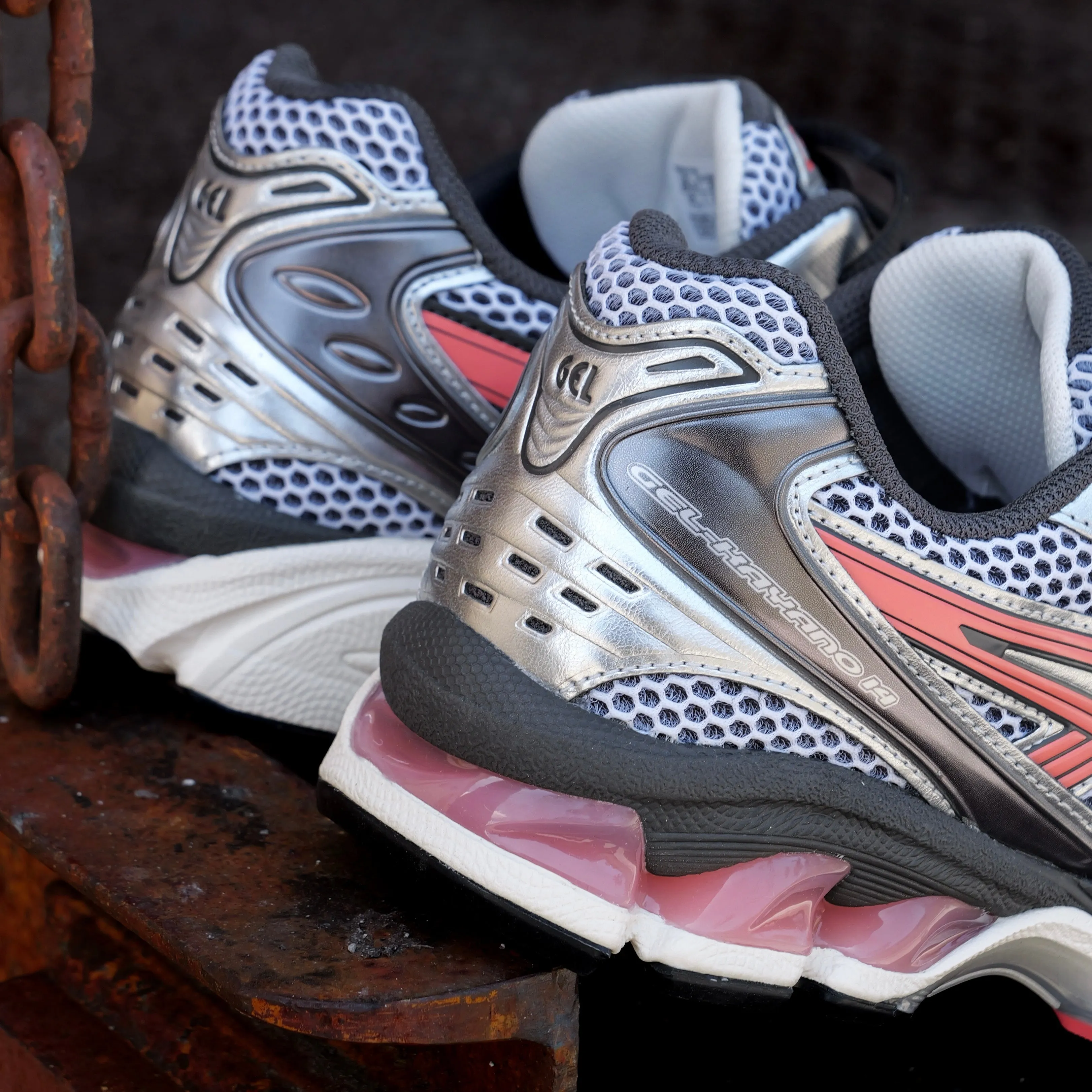 Mens Asics Gel-Kayano 14 (White/Papaya) Fashion-Forward