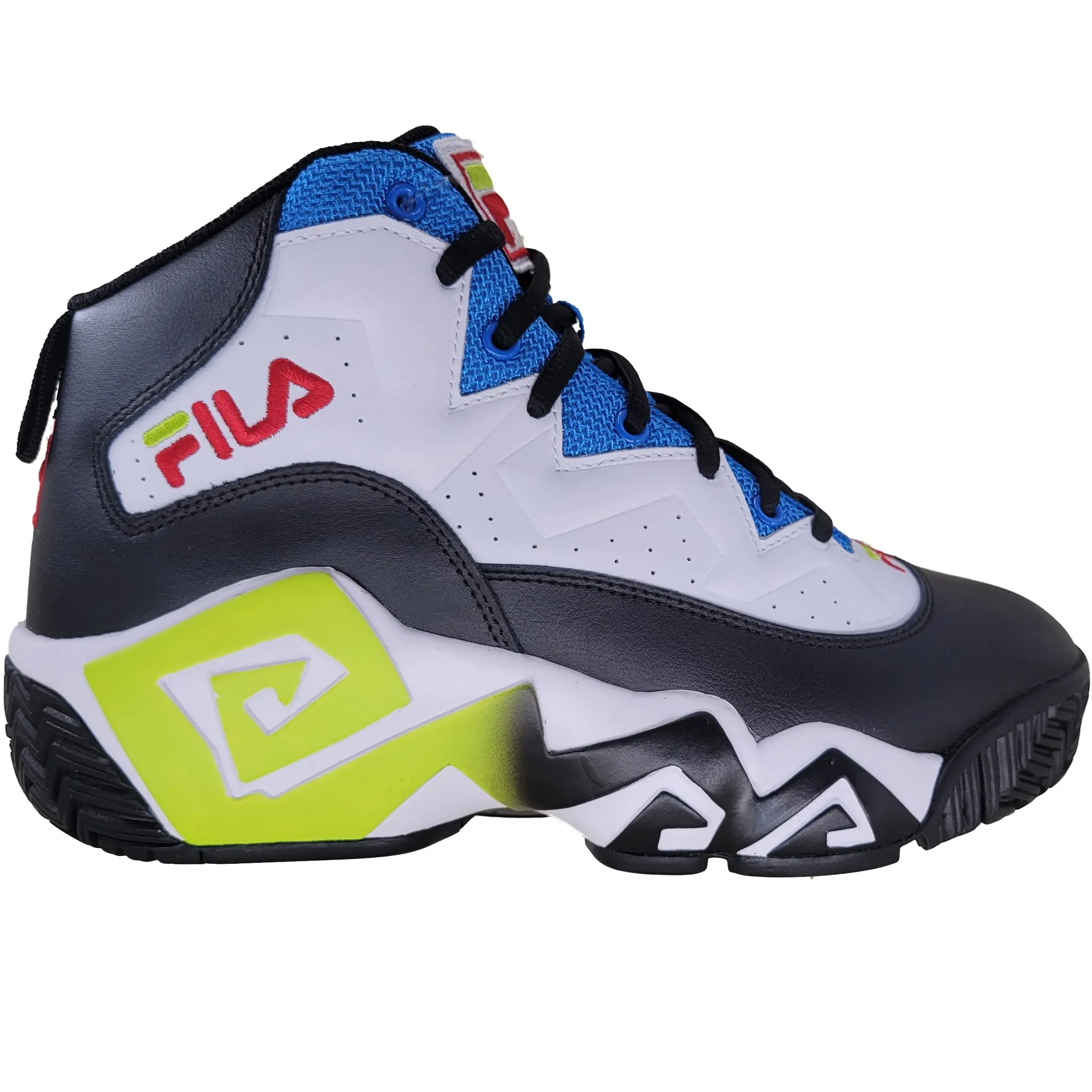 Flexible Design Comfort Fit Fila Men's 1BM01080-117 MB Jamal Mashburn White Black Electric Blue Retro Basketball Shoes
