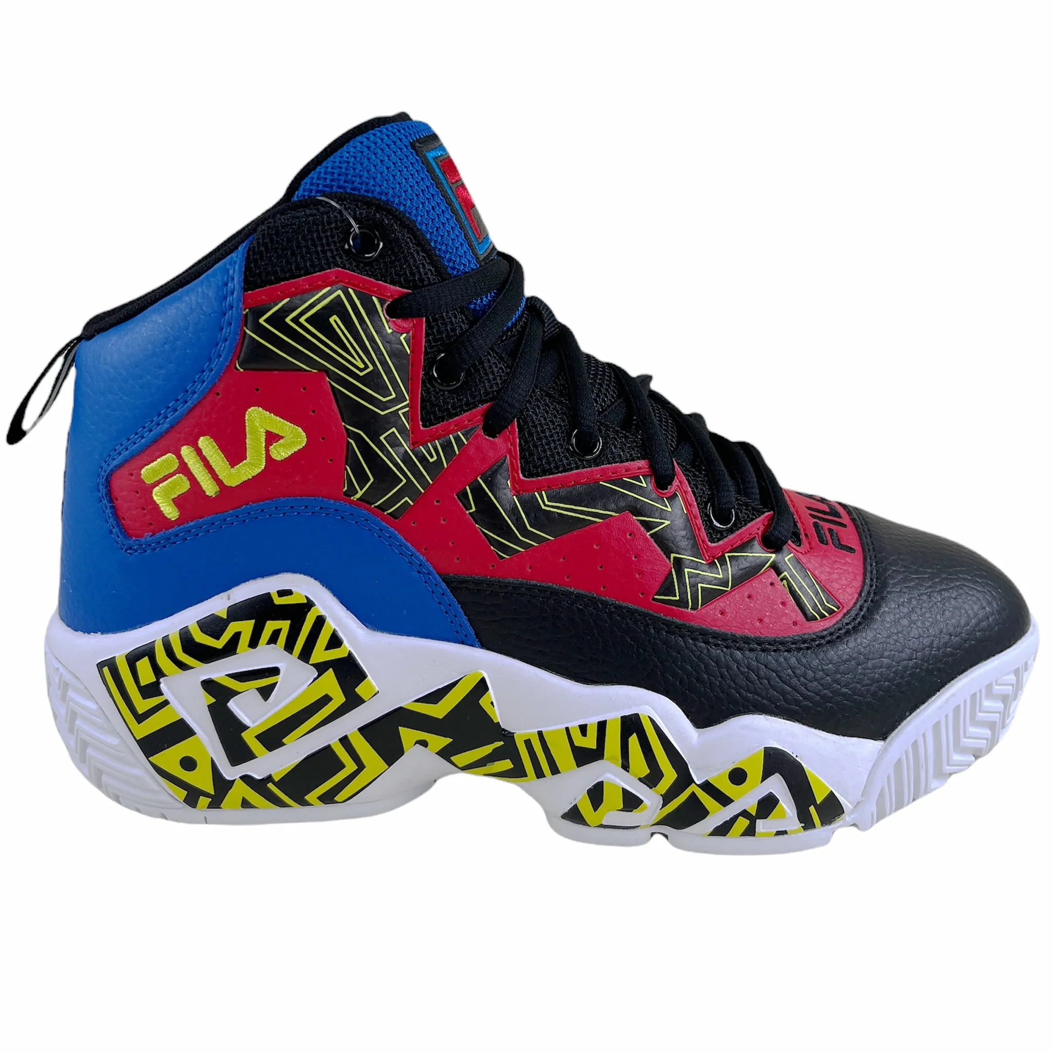 Swim Ready Calm Tone Fila Men's 1BM01742-027 MB Jamal Mashburn Black Prince Blue Fila Red Retro Basketball Shoes
