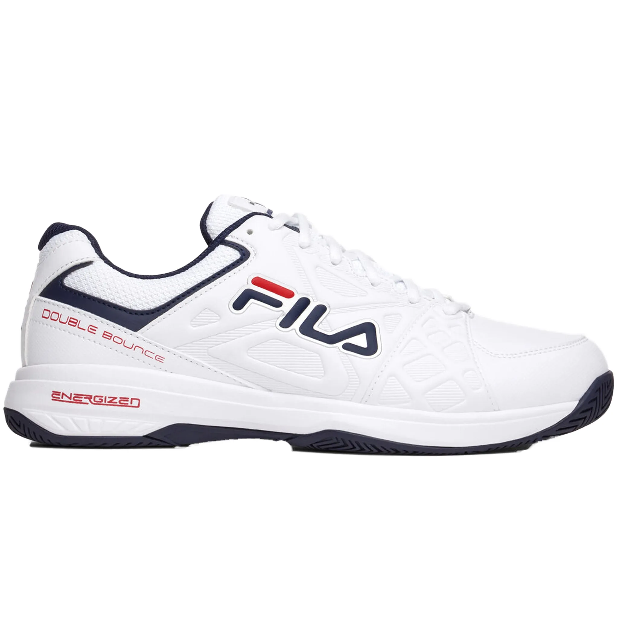 Best Seller Fila Men's 1PM00601 125 Double Bounce 3 White Navy Red Pickleball Shoes