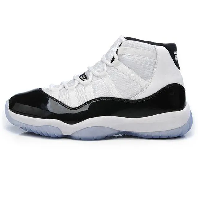 Nike AIR JORDAN 11 CONCORD GS Aj11 women's basketball shoes, white&black, shock absorption non-slip  wear-resistant  378038 107 Sneaker Care Products