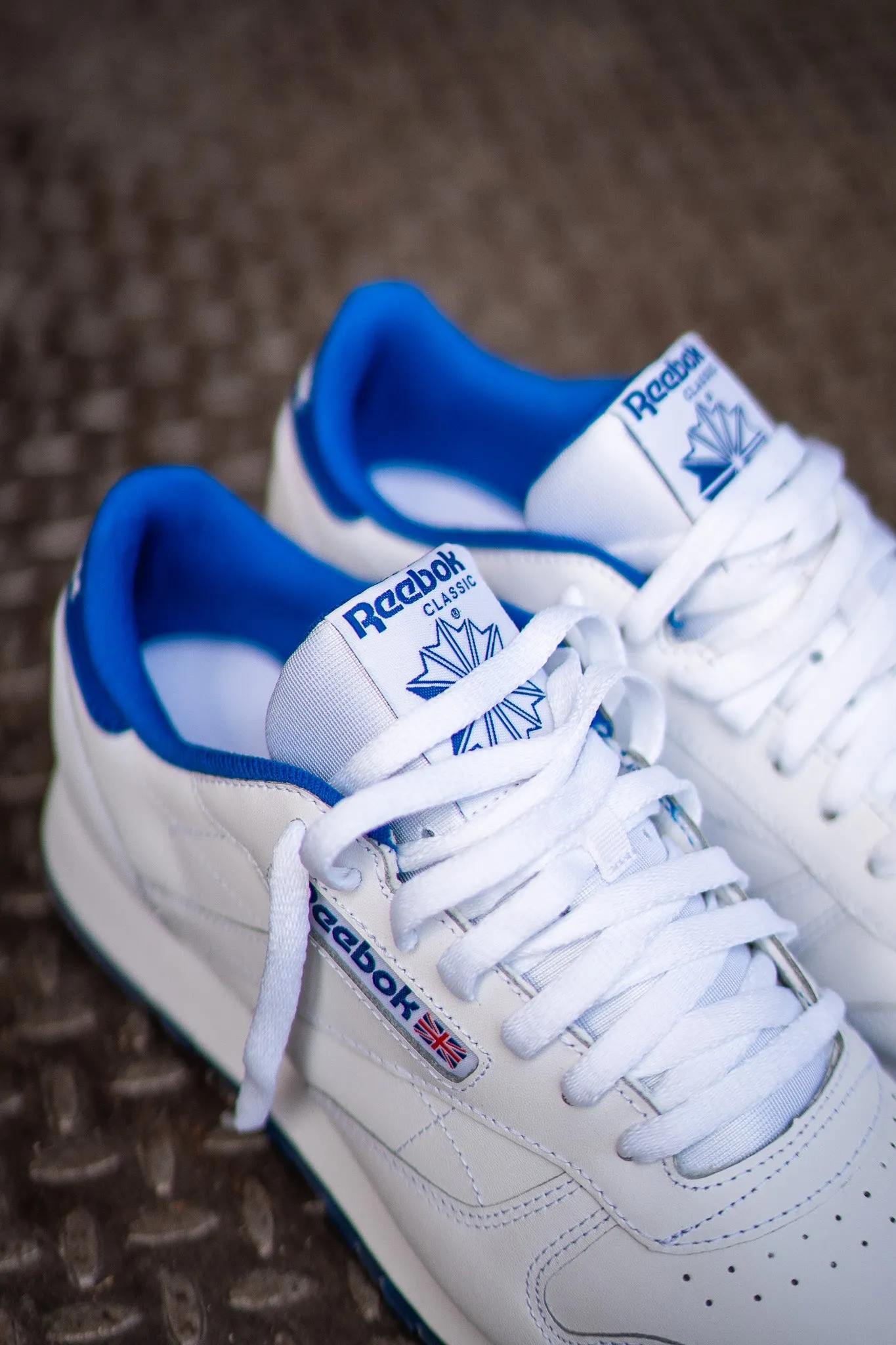 Smart cushioning loafer Mens Reebok Classic Leather (White/Blue)