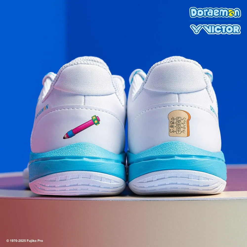 Large Victor x Doraemon Junior Court Shoes P-DRMJR-A (White)