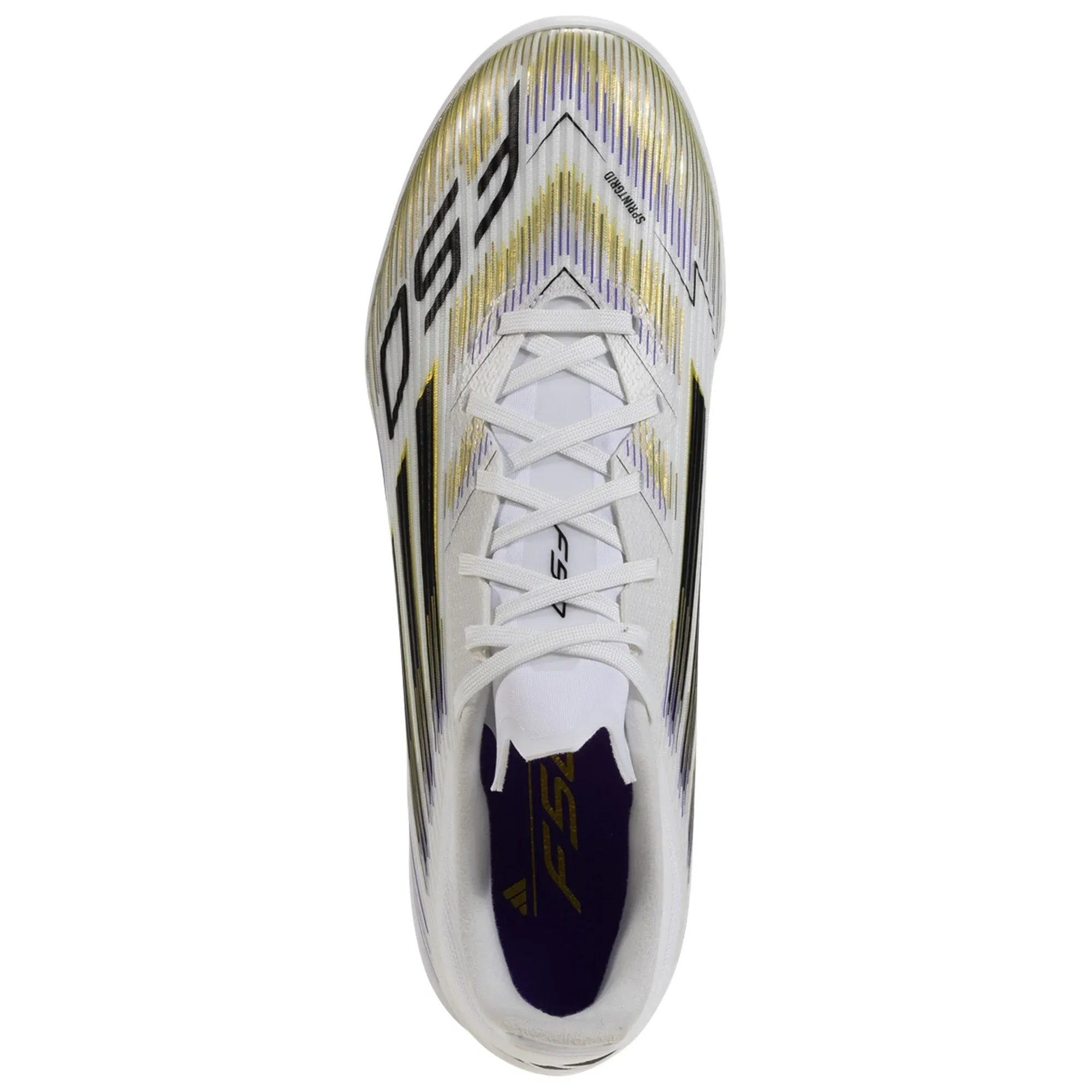 adidas F50 League Turf Soccer Shoes (White/Black/Metallic Gold) Outdoor kids' shoes road - cycling - path shoes