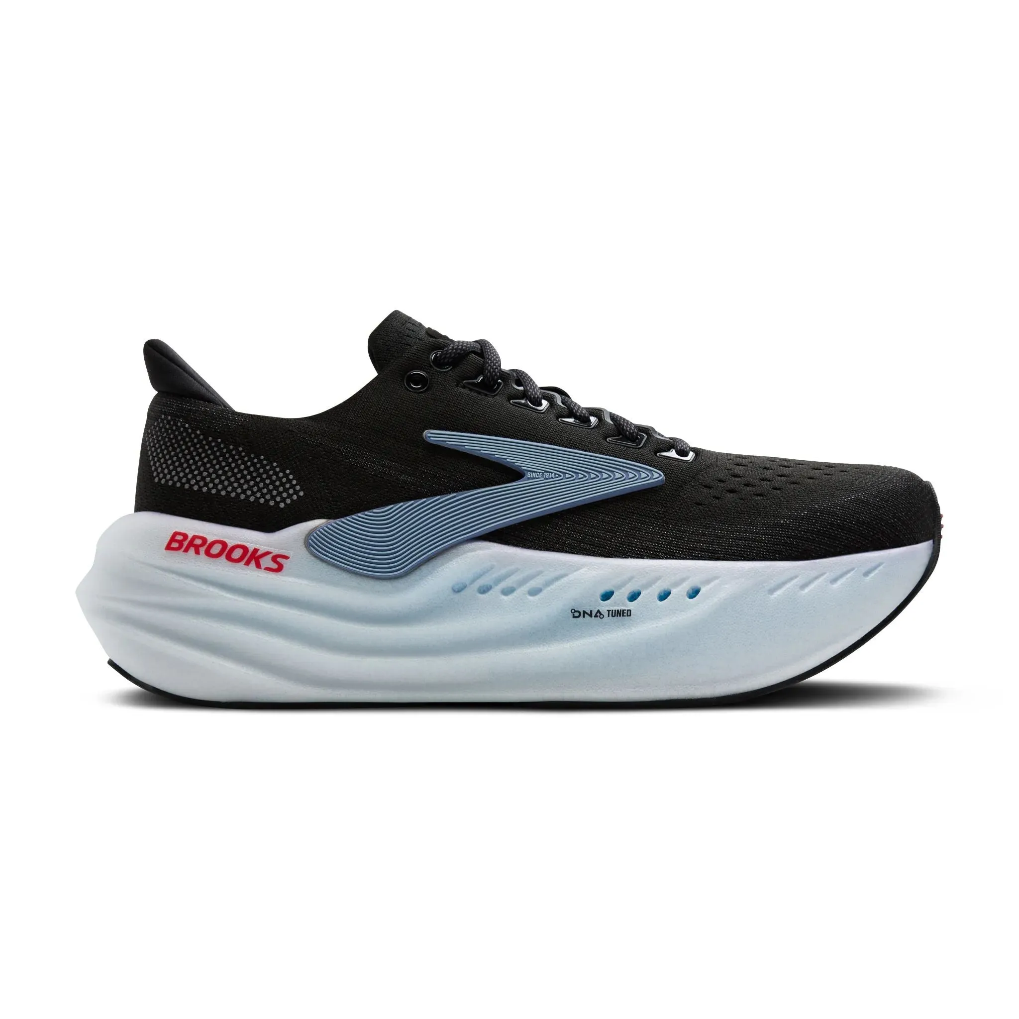 Brooks Men's 110447 045 Glycerin Max Black Ebony / Winter Sky Cushion Support Shoes City Run Suede Soft