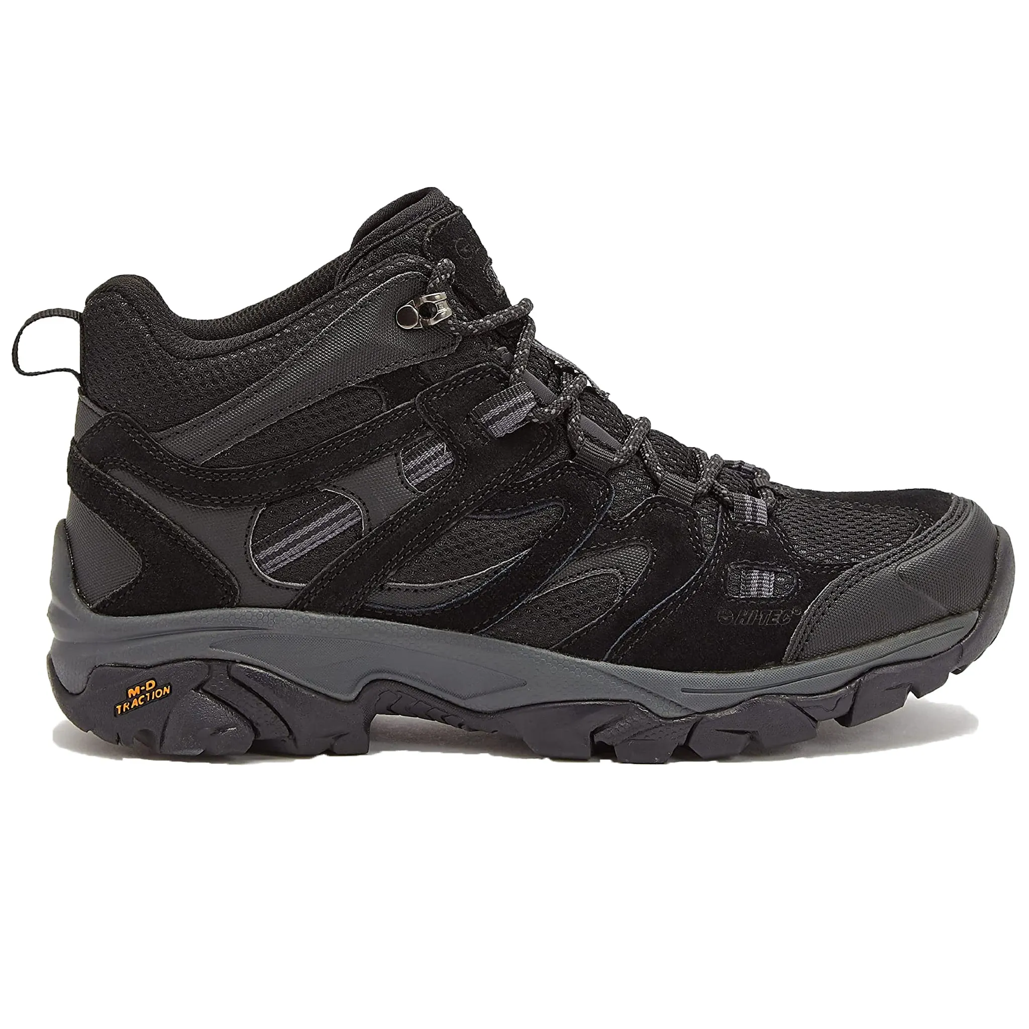 Hi-Tec Men's Ravus Mid Black Hiking Boots Heart Glow Padded