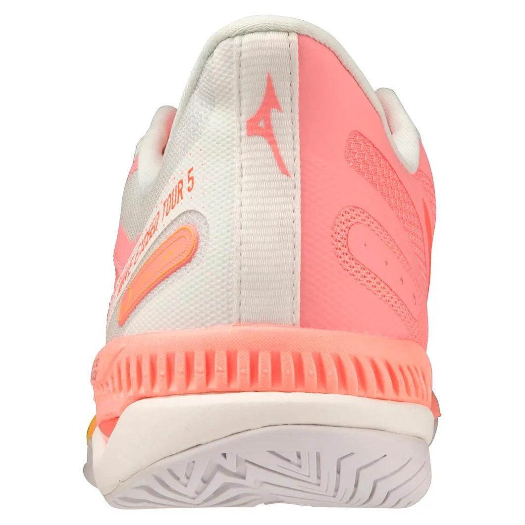 Mizuno Wave Exceed Tour 5 AC Ladies Court Shoes [Candy Coral/Snow White] Leg Ease Glide Prime