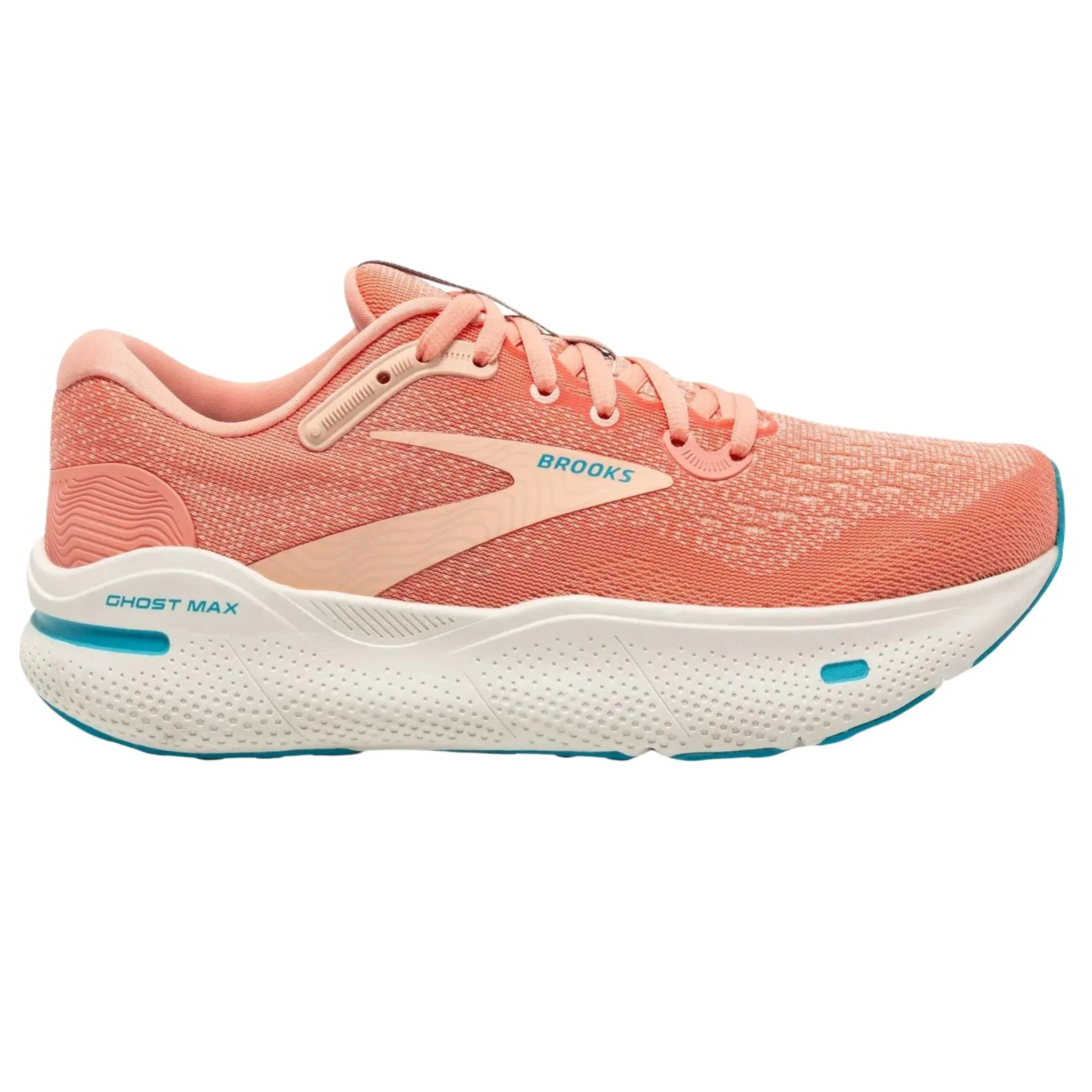 Brooks Women's 120395 818 Ghost Max Papaya Apricot Blue Cushion Neutral Running Shoes Quick Step