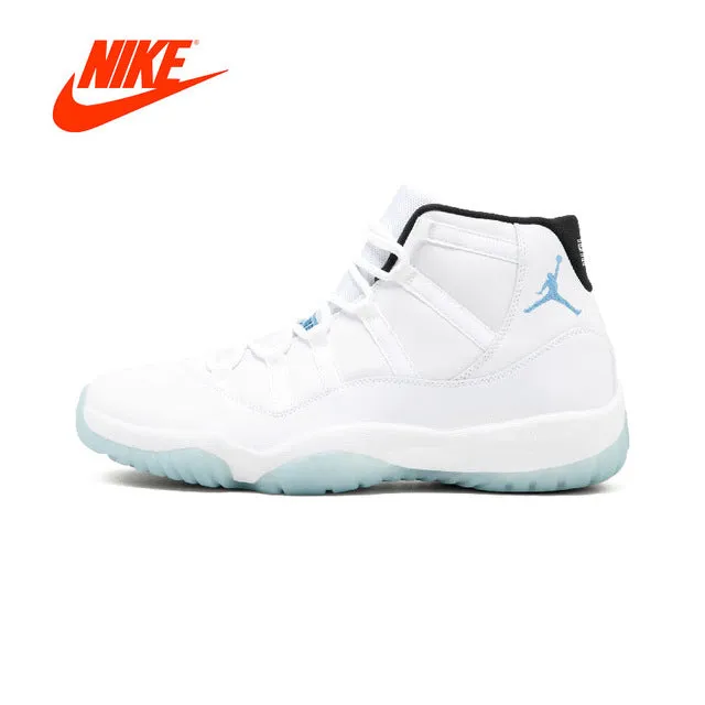 Original NIKE Air Jordan 11 Retro Legend Blue AJ11 Mens Basketball Shoes Impact Resistant Midsole