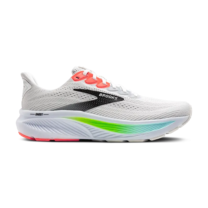 MEN'S GHOST 17 - D - 112 WHITE/PINK CLAY/GECKO better stability