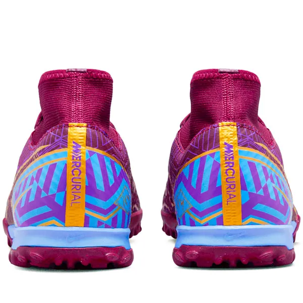 Nike Zoom Superfly 9 Academy KM Turf (Dark Beetroot/Metallic Vivid Gold) soccer - field shoes lace up closure