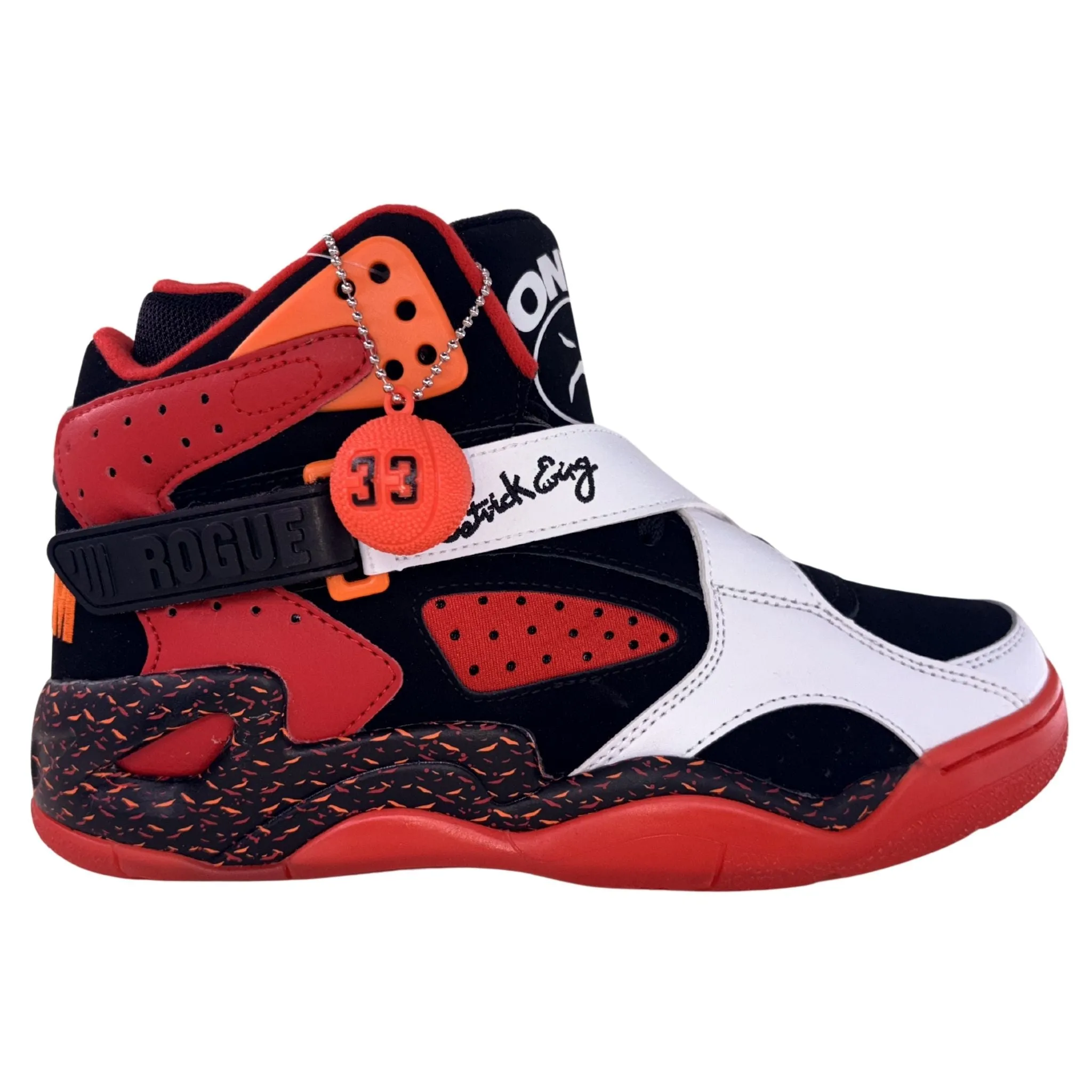 Patrick Ewing Athletics Men's 1BM02100-014 ROGUE X ONYX Black Red Basketball Shoes Easy To Clean Galaxy Tone