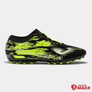 skiing boots Wide fit Joma Super Copa 22 Artificial Grass Shoe Black/Lemon Fluor