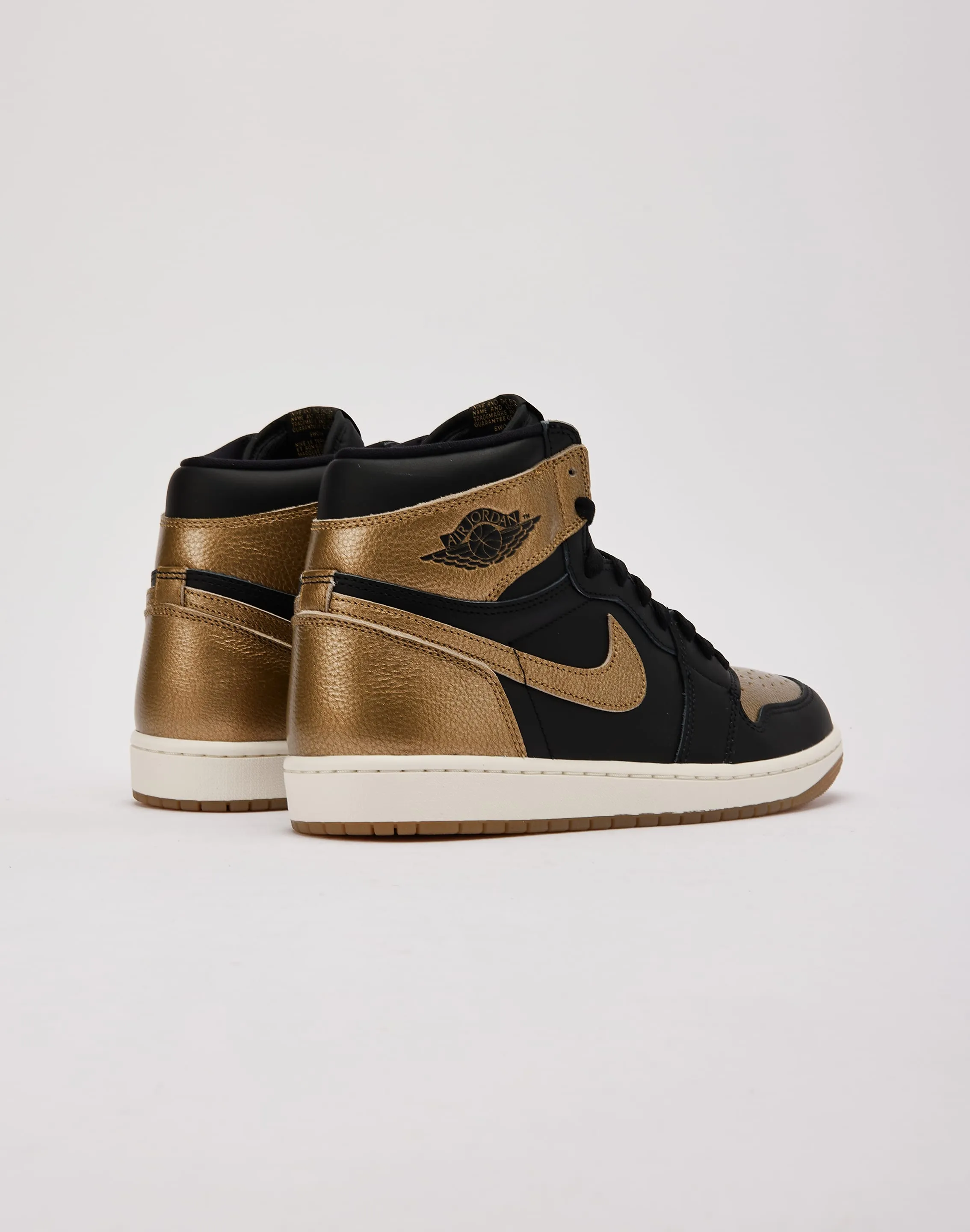 Plus Size SoftInterior Jordan Air Jordan 1 Retro High OG 'Black And Gold'