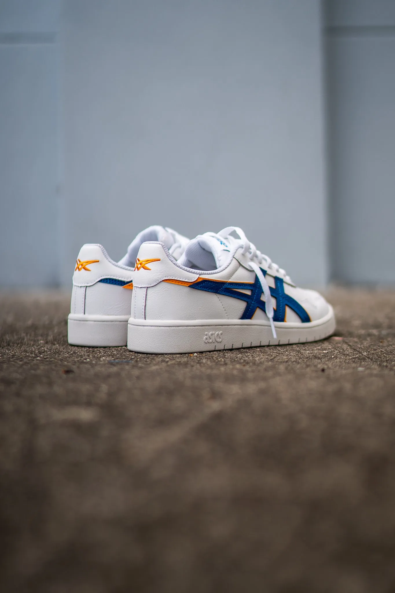 Mens Asics Japan S (White/Lake Drive/Citrus) Foot Style Bold materials