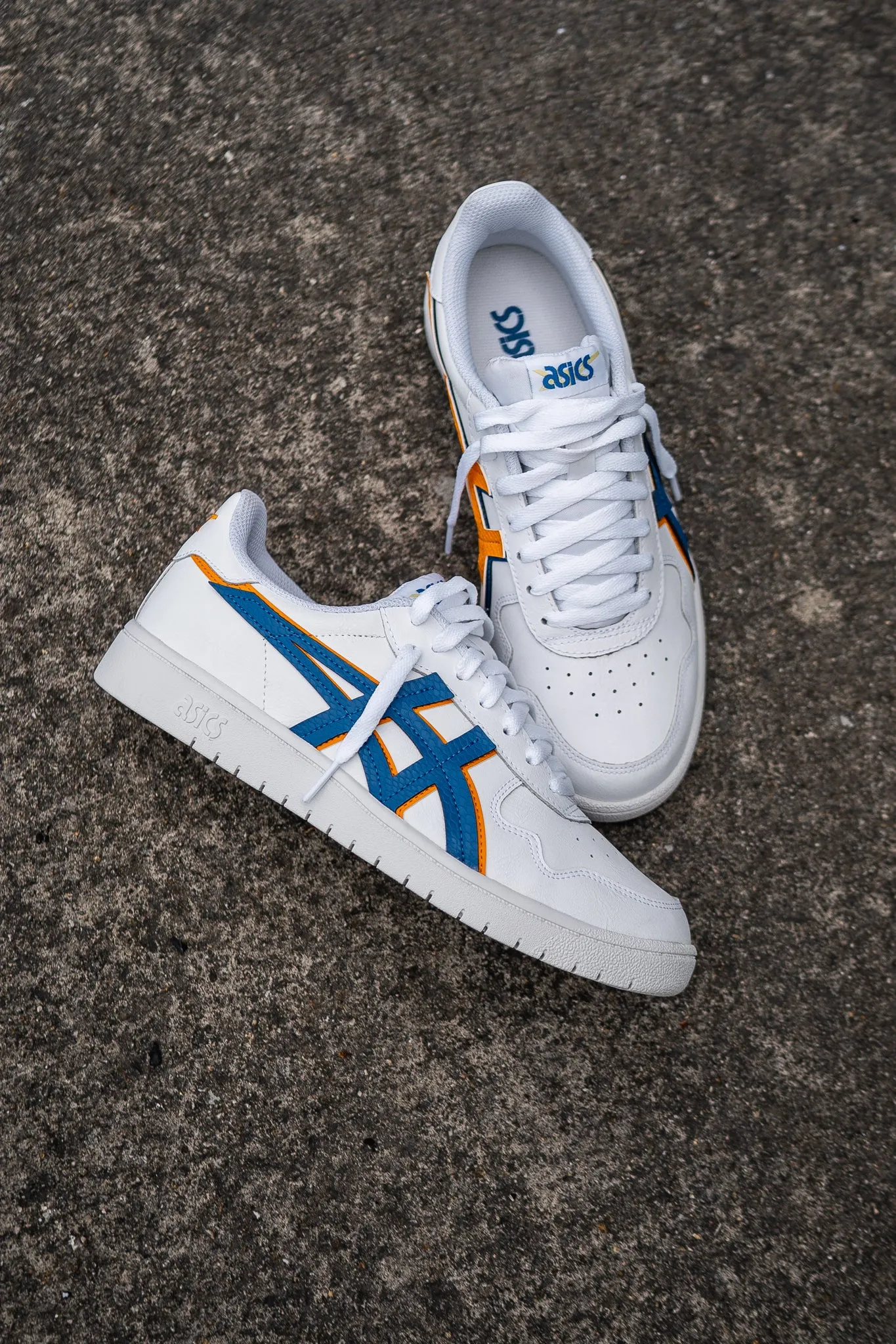 decorative - strap zip - type Mens Asics Japan S (White/Lake Drive/Citrus)