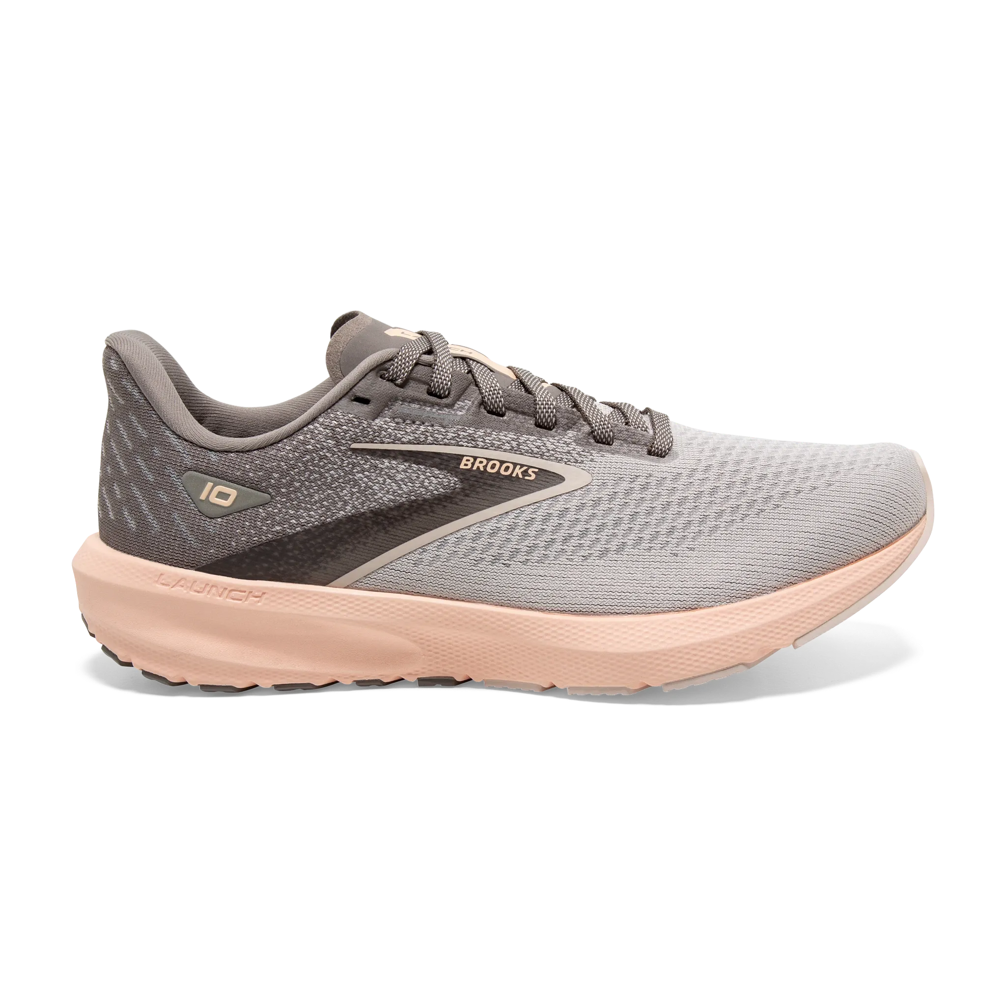 lightweight foam shoe material running on treadmill shoes WOMEN'S LAUNCH 10 - B - 179 GREY/CRYSTAL GREY/PEACH
