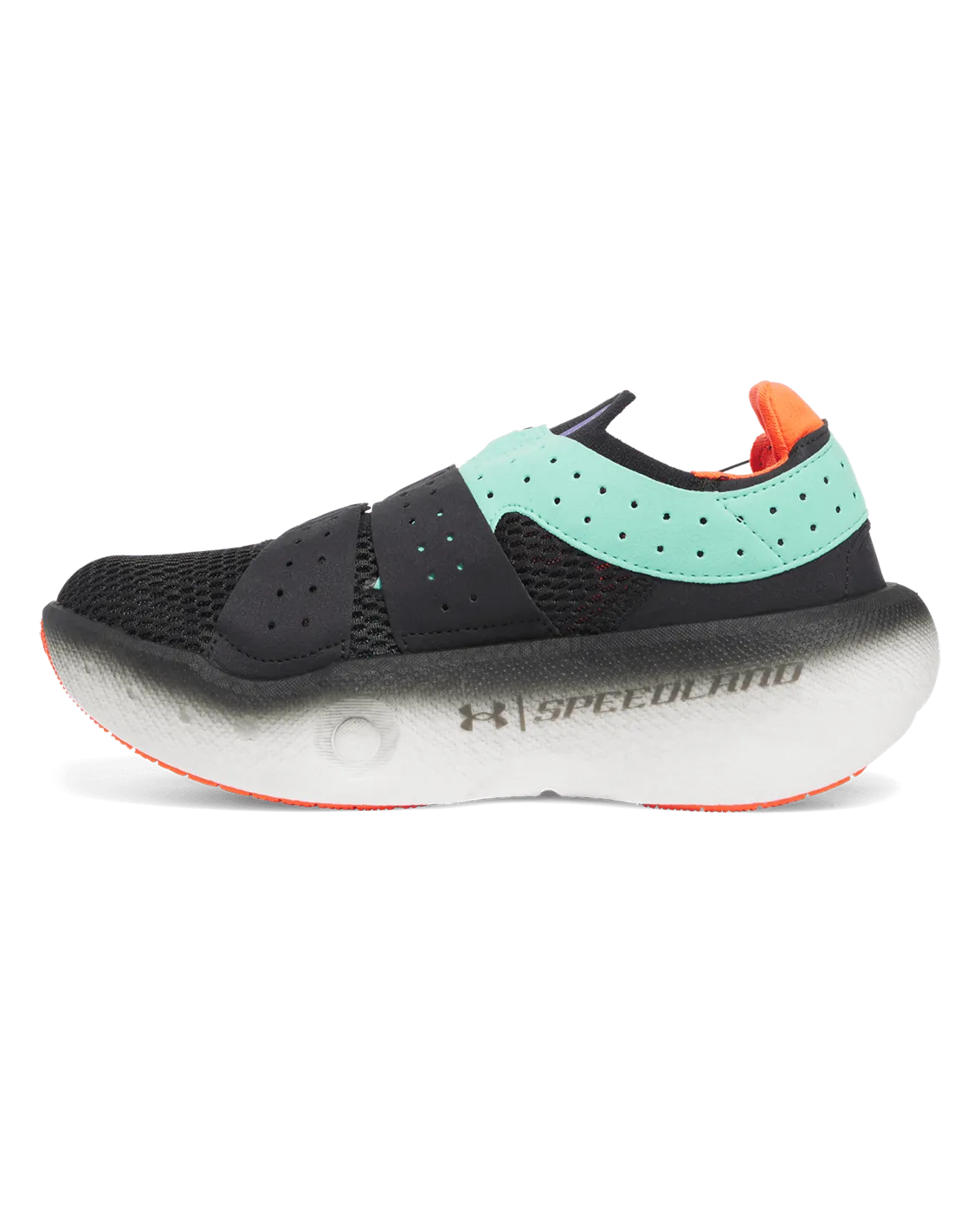 UA x Speedland Infinite Mega Unisex Running Shoes rainy day running shoe state right - foot
