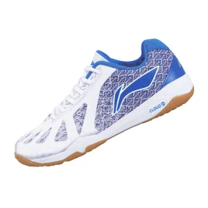 Li Ning Men's Table Tennis Shoes [White/Crystal Blue] APPP003-3 Senior Fit