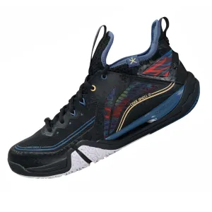 Lock Fit Li Ning Saga II Pro Badminton Shoe Unisex [Black/China Blue] AYAT003-4