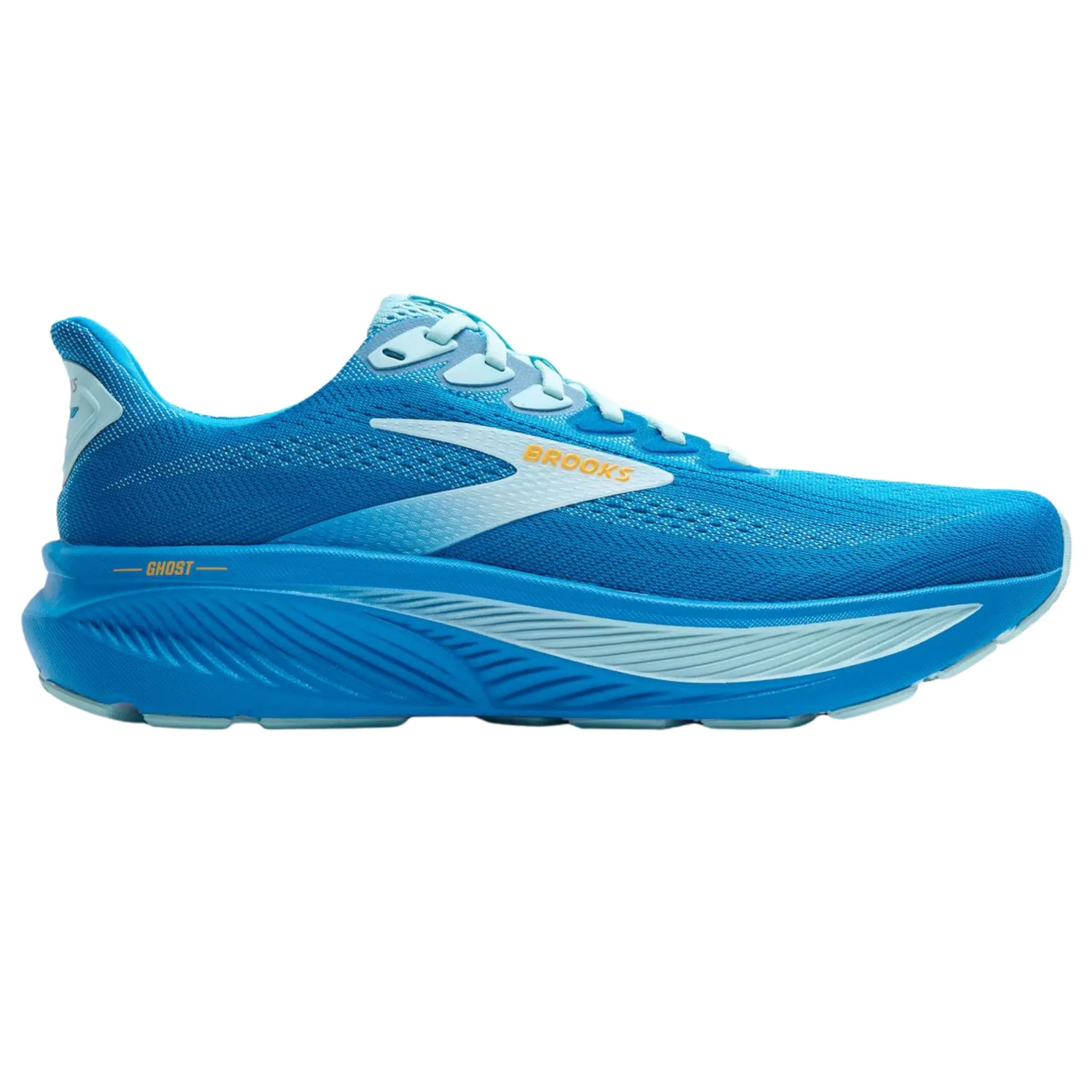 Petite Fit Comfort Tongue Brooks Men's 110442 432 Ghost 17 Cloissone Blue Orange Neutral Cushion Running Shoes