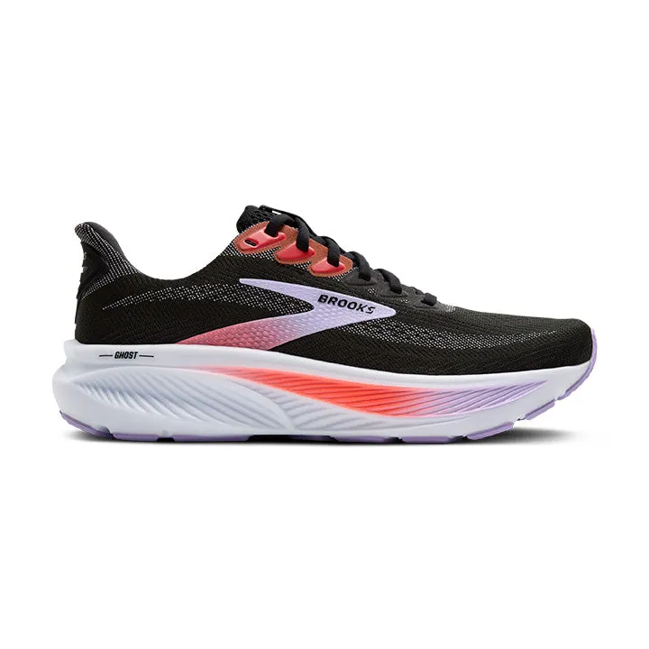 WOMEN'S GHOST 17 - B - 080 BLACK/PURPLE/CORAL supportive shoes Low Maintenance