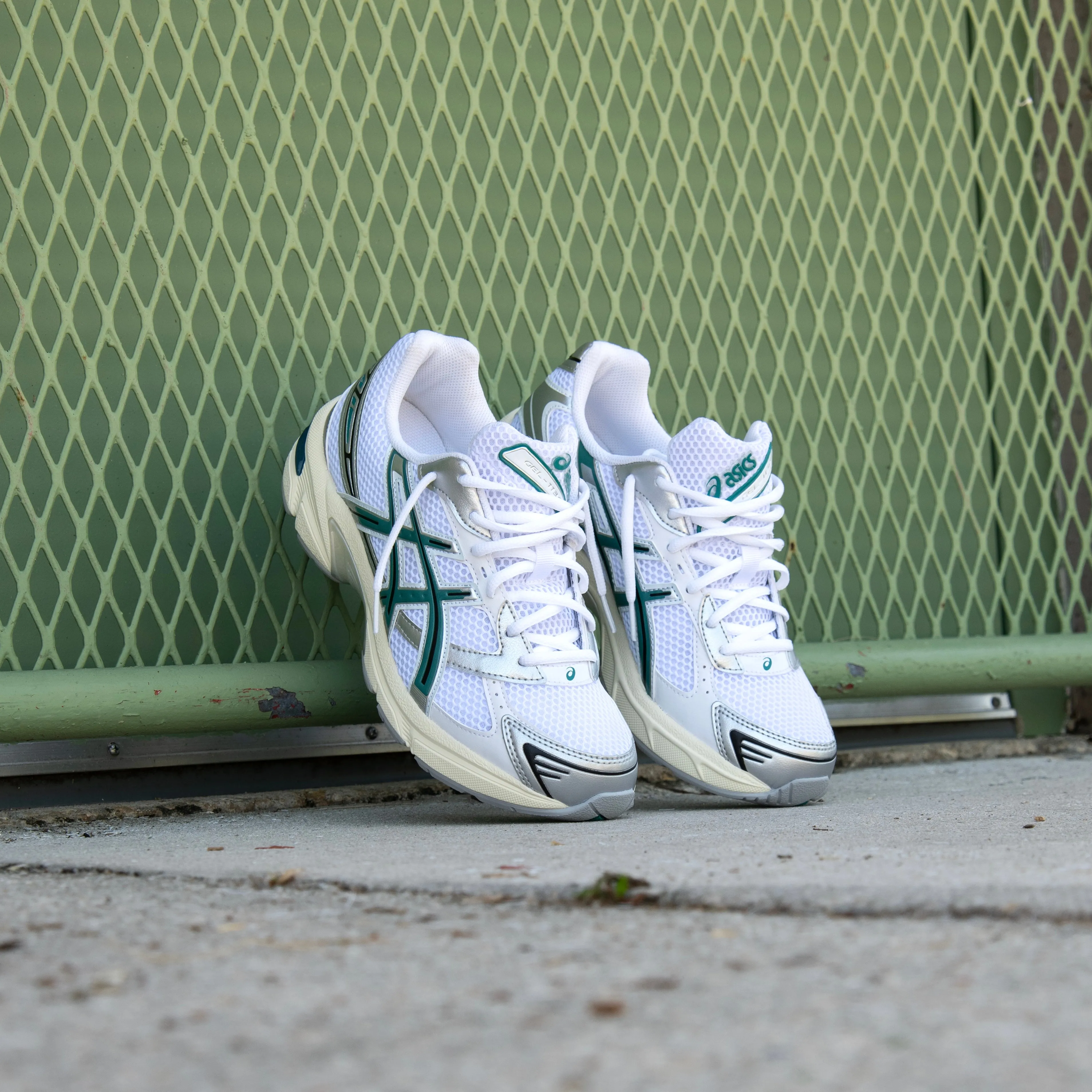 Mens Asics Gel-1130 (White/Rainy Lake) perforated recognized