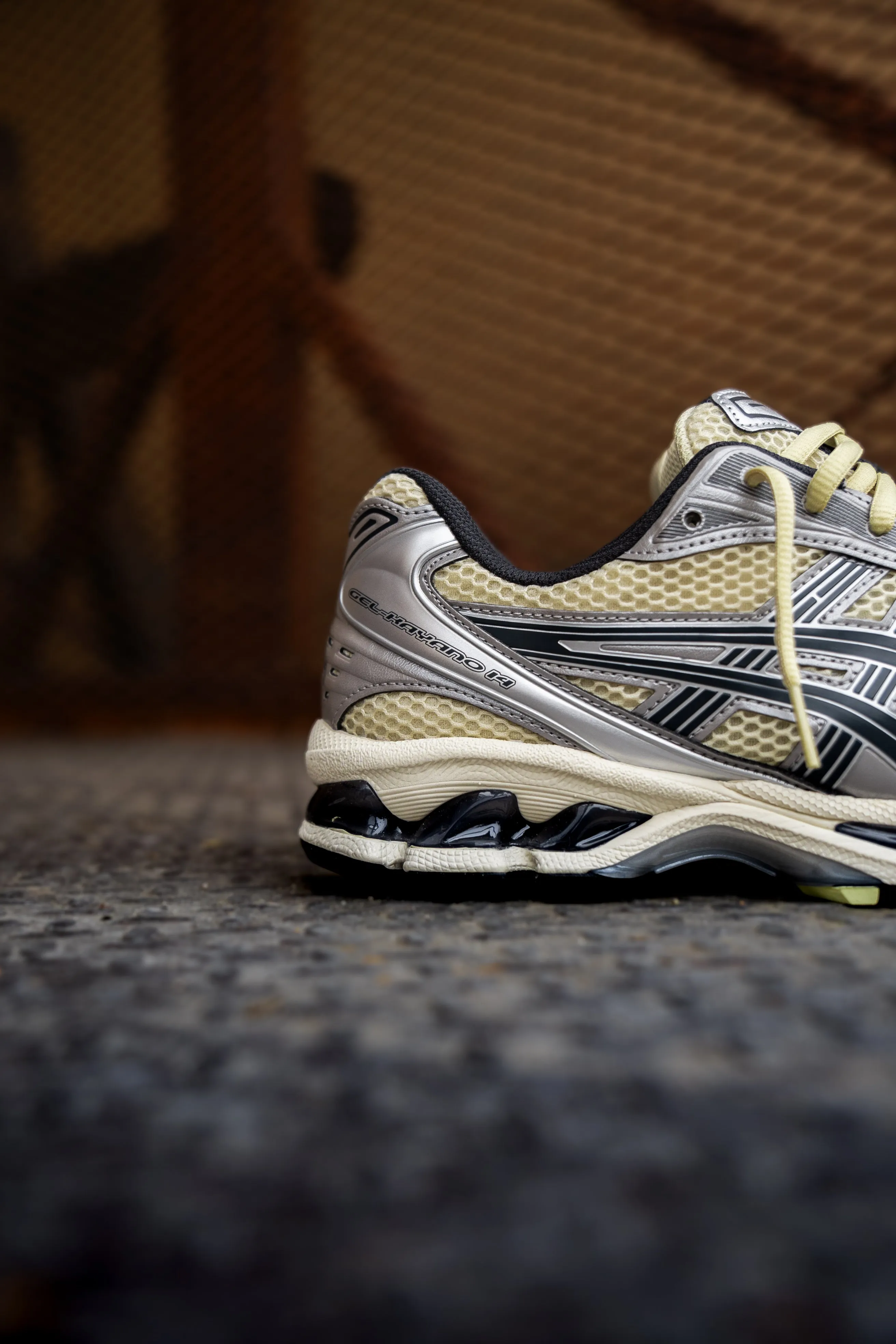 Mens Asics Gel Kayano 14 (Oyster White/Steeple Grey) knee - high Modern Cushioning