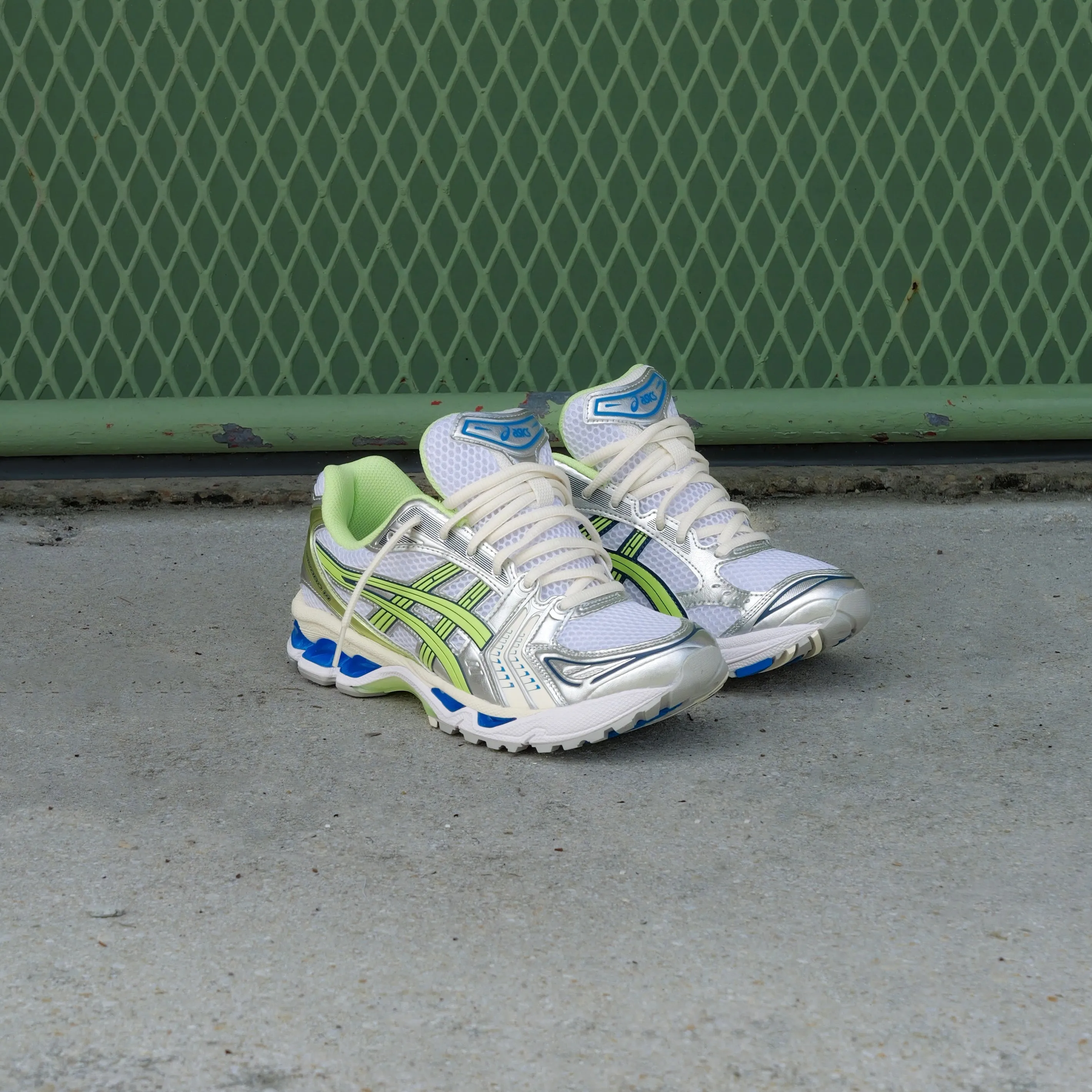 Mens Asics Gel-Kayano 14 (White/Lime Green) Layered Look