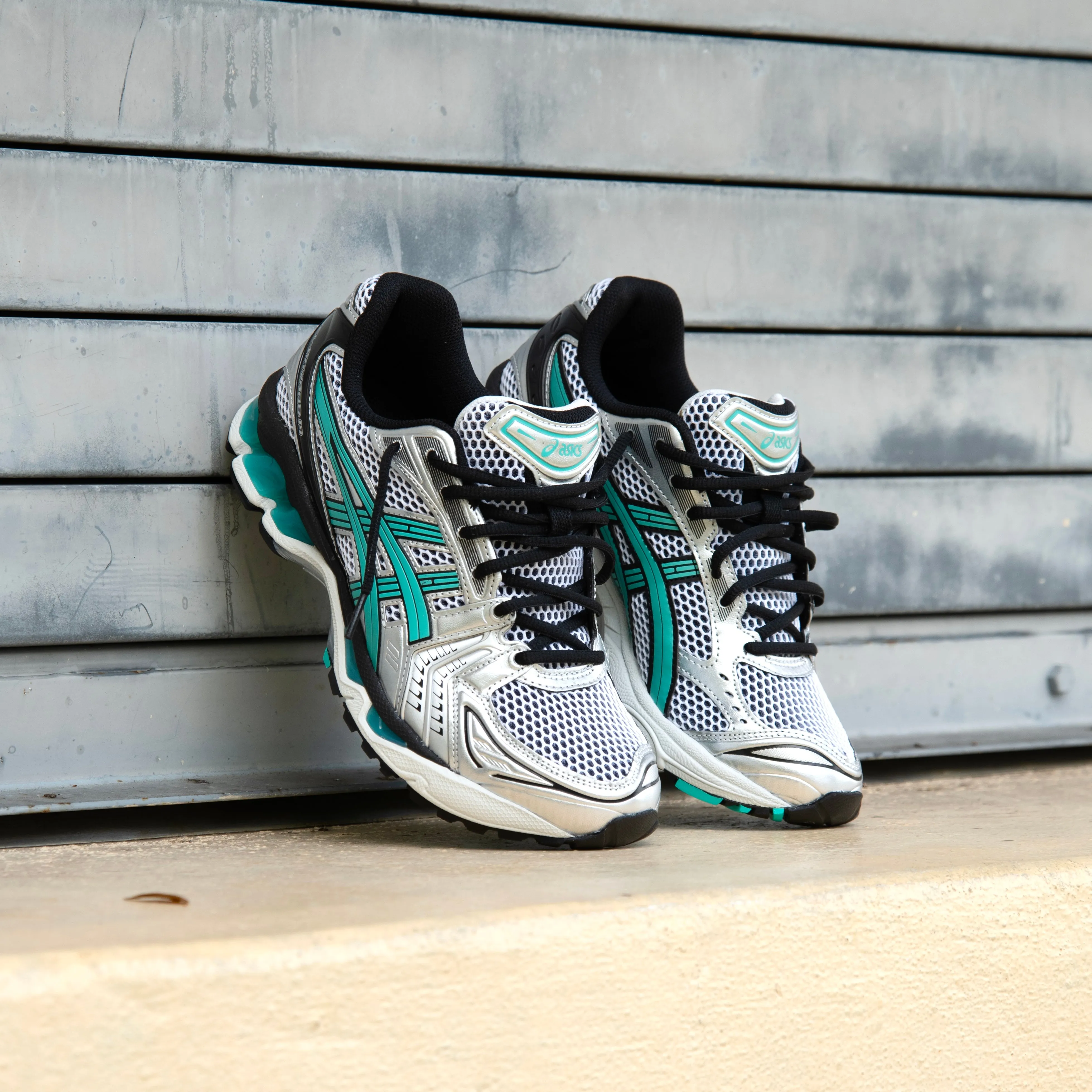 travelers' mules customization - level Mens Asics Gel-Kayano 14 (White/Waterfall)