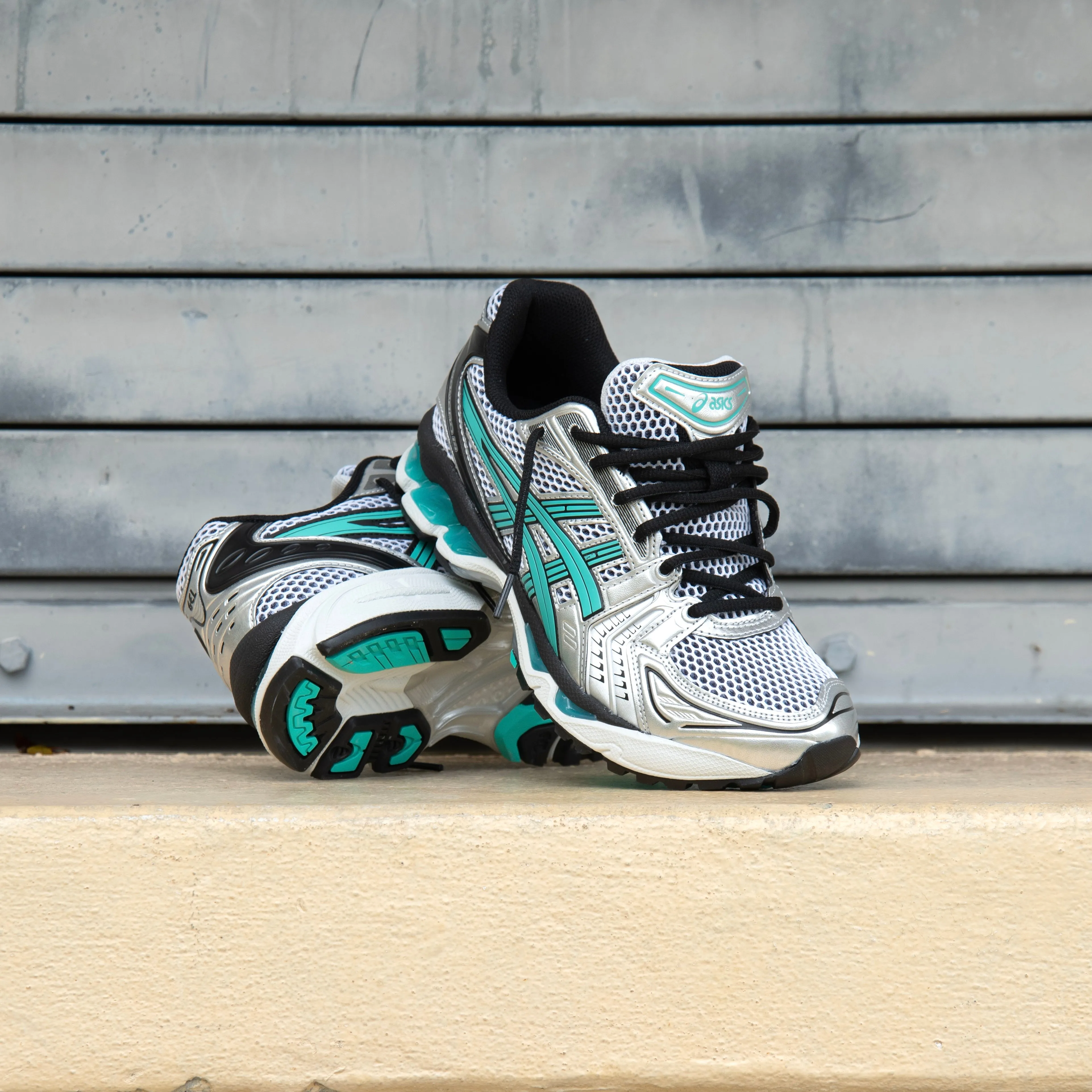 Structured chic Reliable Sole Mens Asics Gel-Kayano 14 (White/Waterfall)