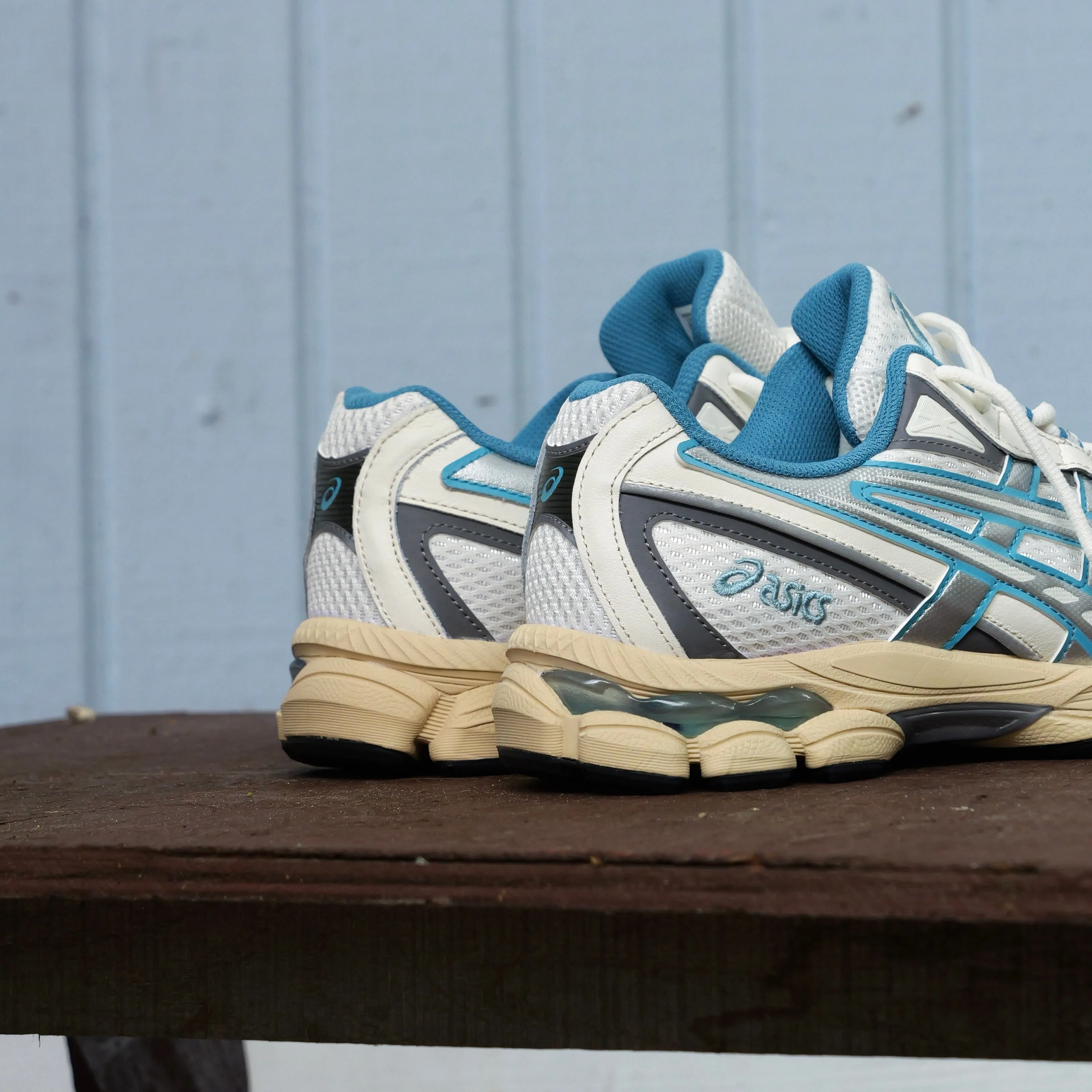Mens Asics Gel-NYC 2055 (Cream/Blue Teal) synthetic sole